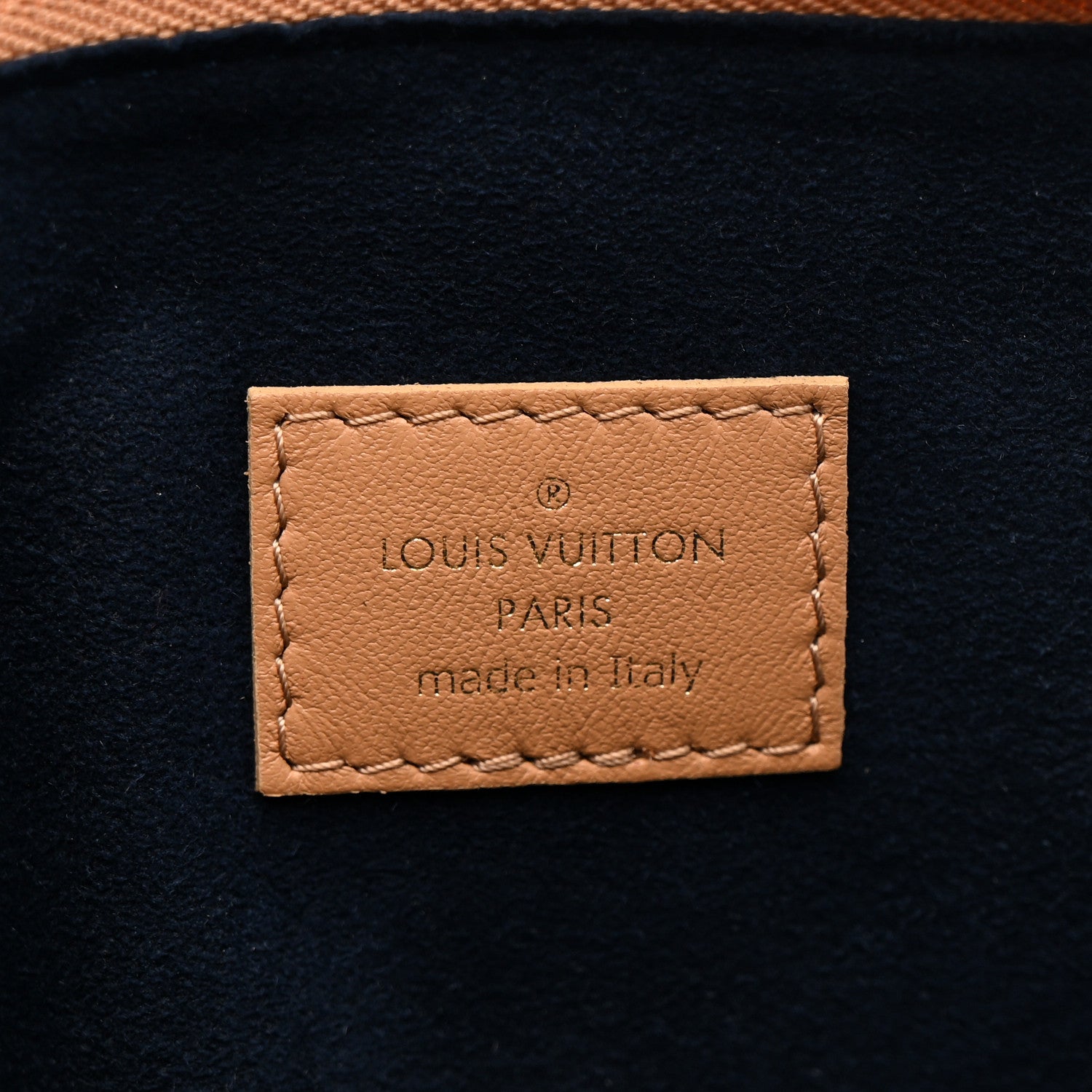 Lambskin Embossed Monogram Coussin PM Camel