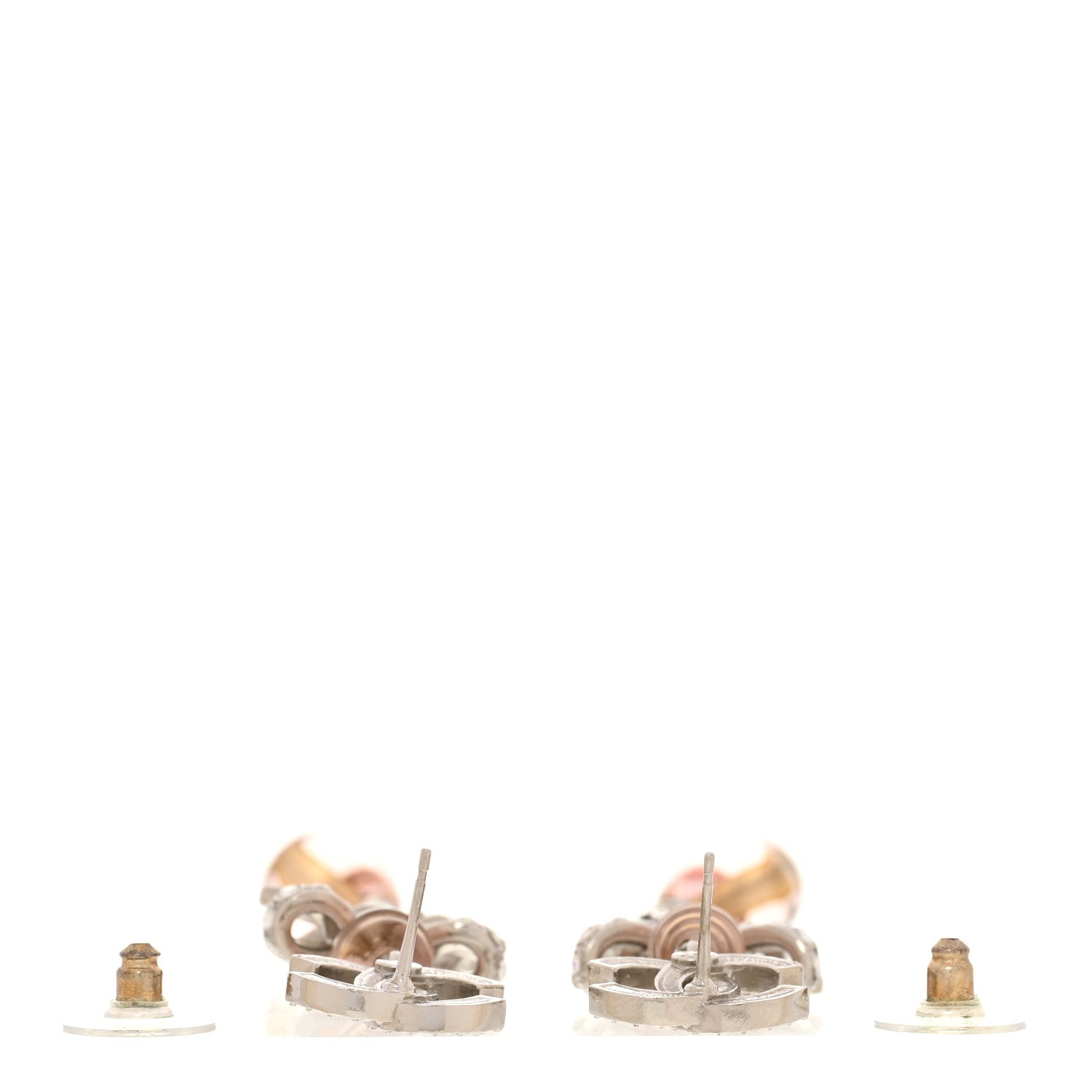 Metal Glass Crystal Strass CC Drop Earrings