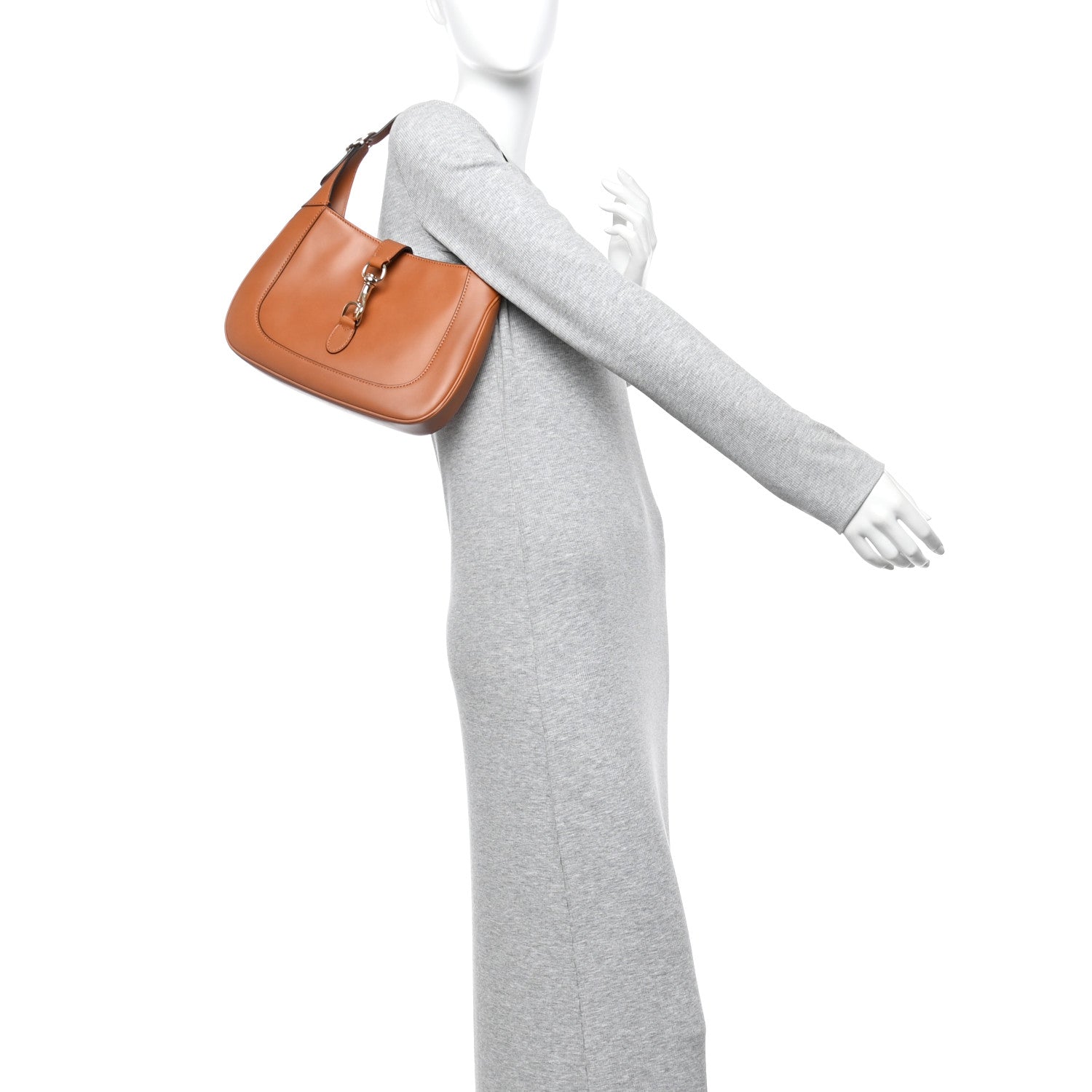 Ancora Calfskin Jackie Shoulder Bag Harness Brown