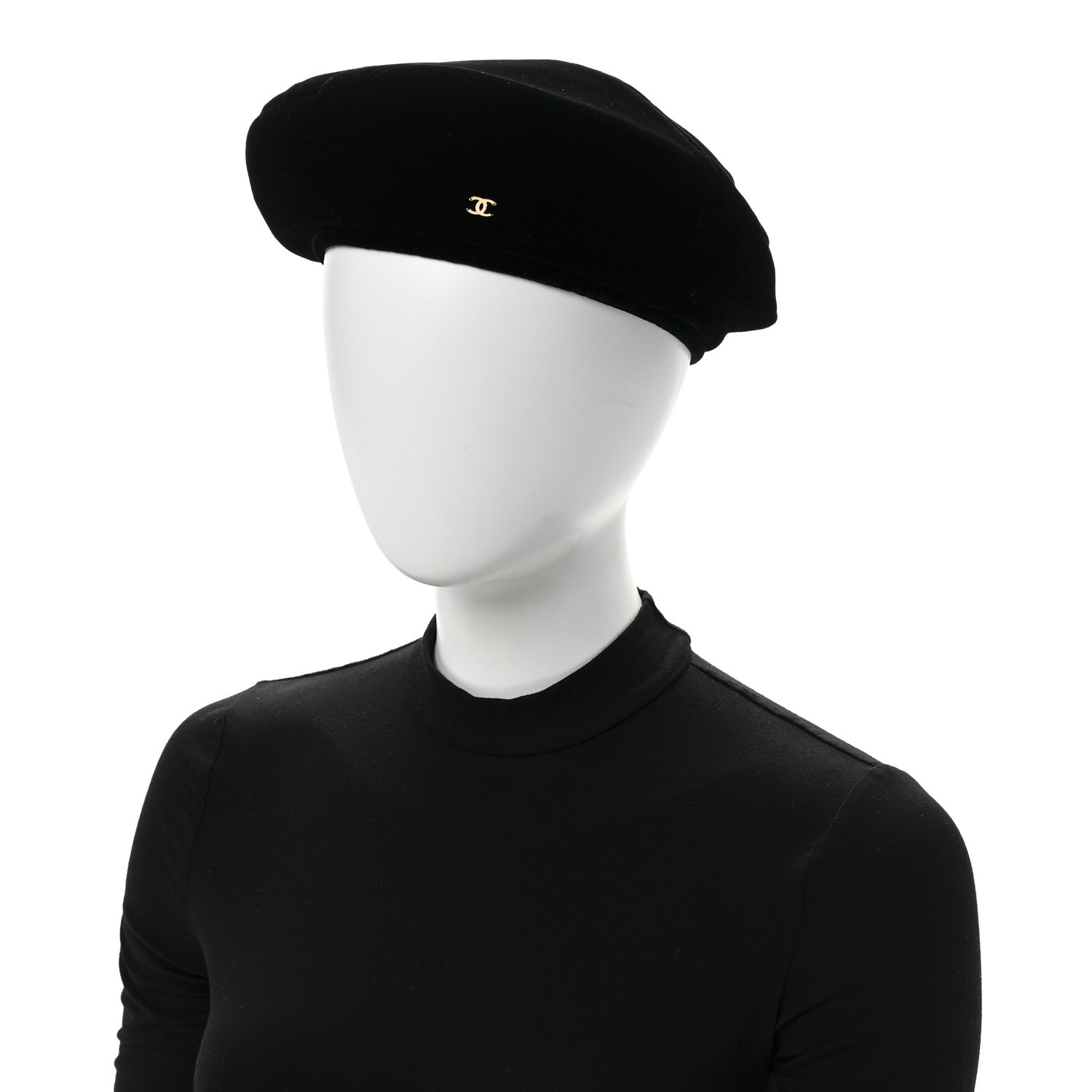 Velvet Beret Hat S Black