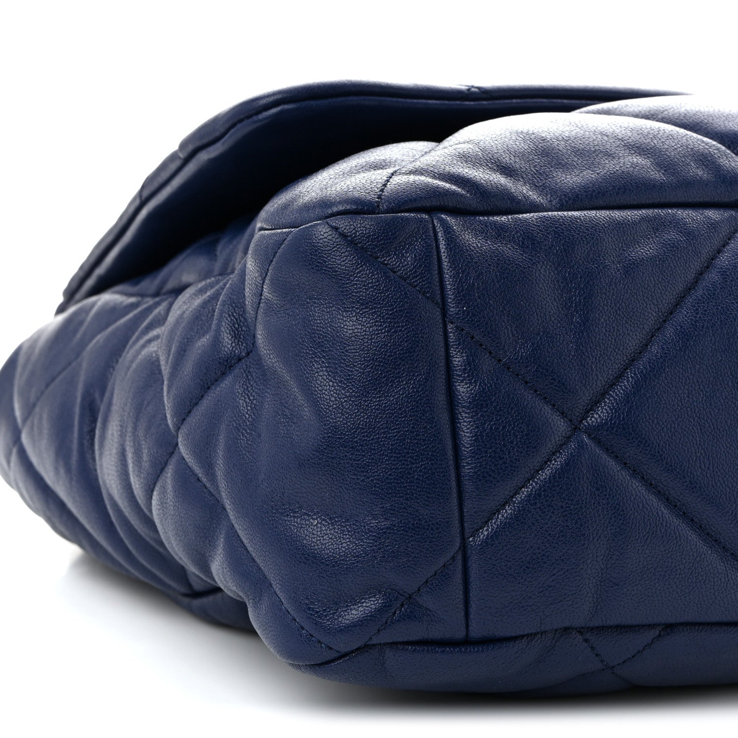 Goatskin Quilted Maxi Chanel 19 Flap Dark Blue
