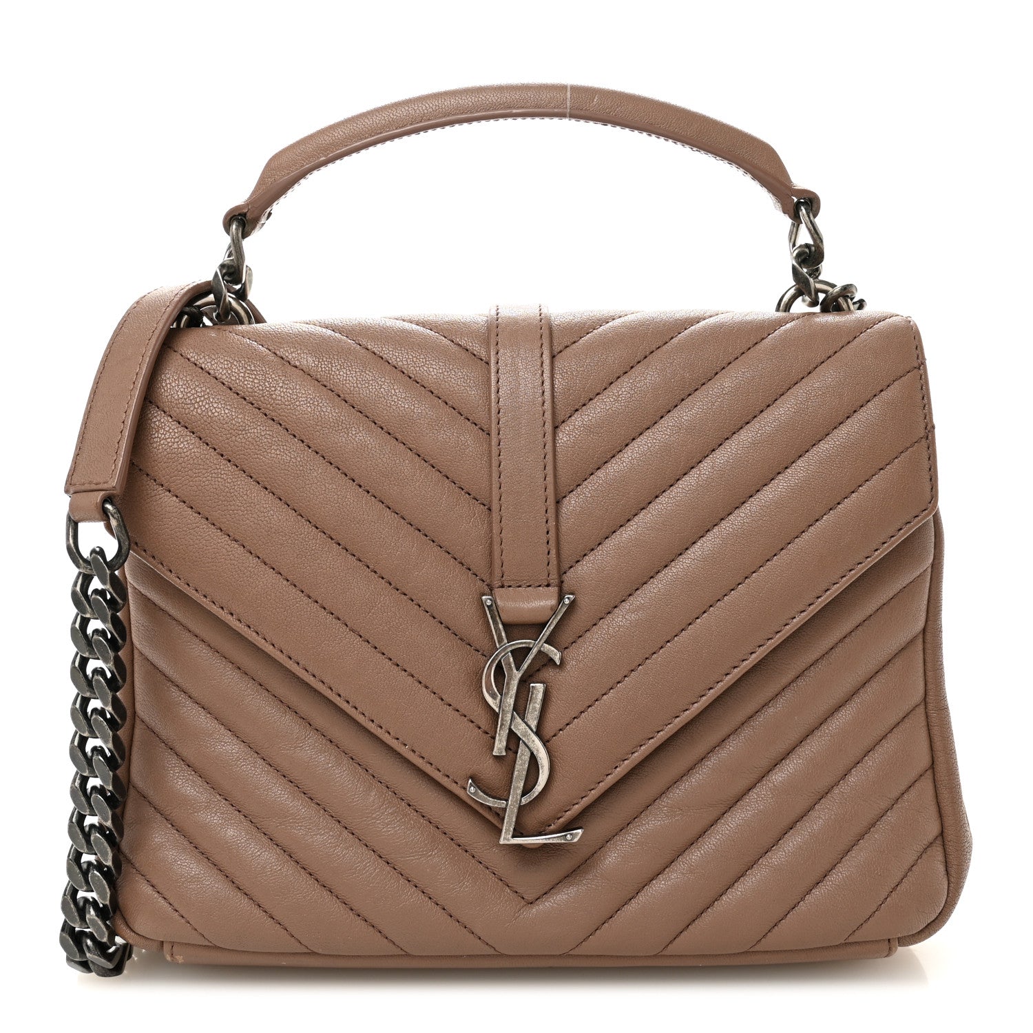 Sheepskin Matelasse Chevron Monogram Medium College Bag Fard