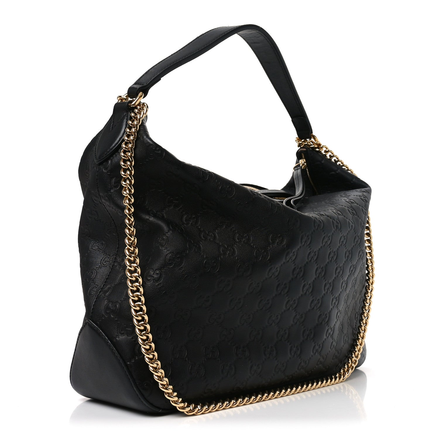 Guccissima Signature Large Linea A Hobo Black