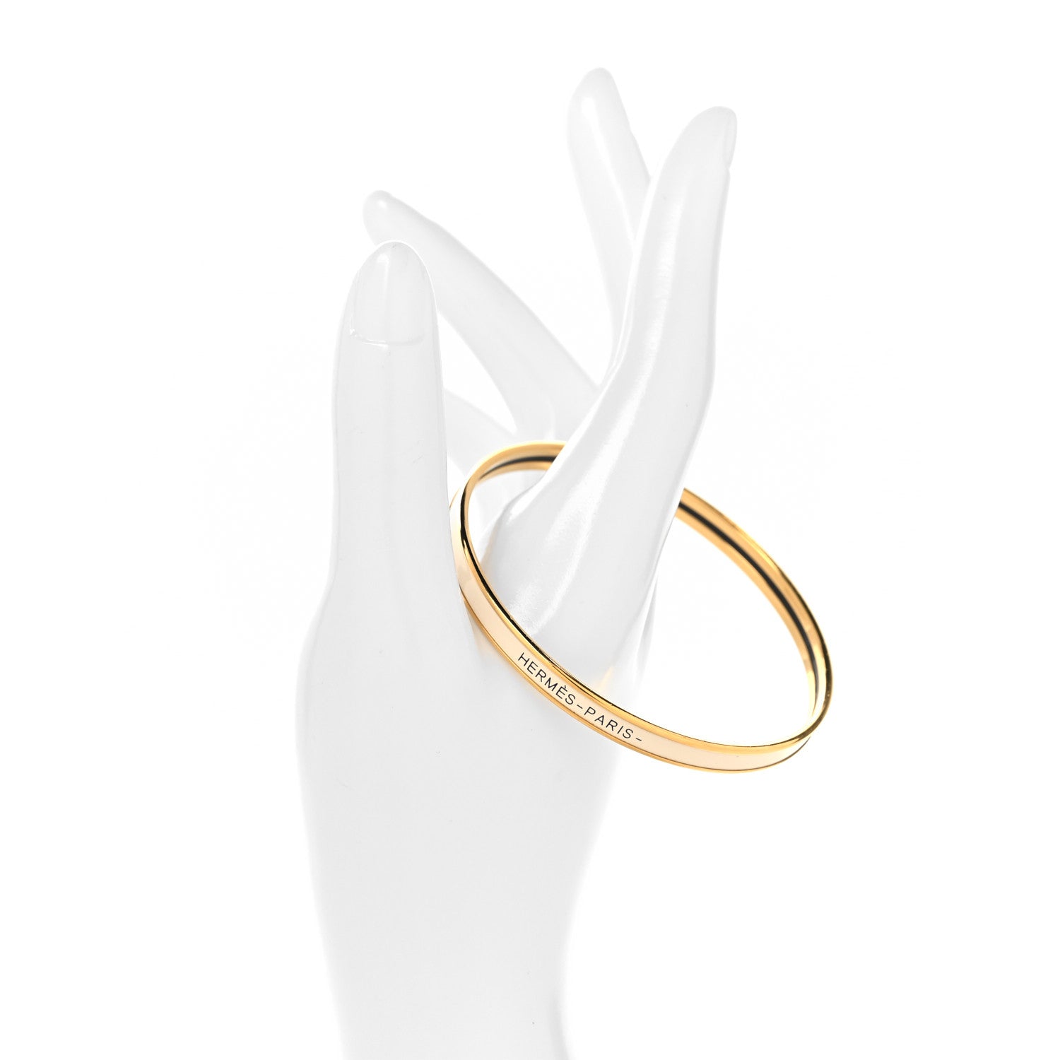 Enamel Printed Extra Narrow Uni Bracelet 70 Creme