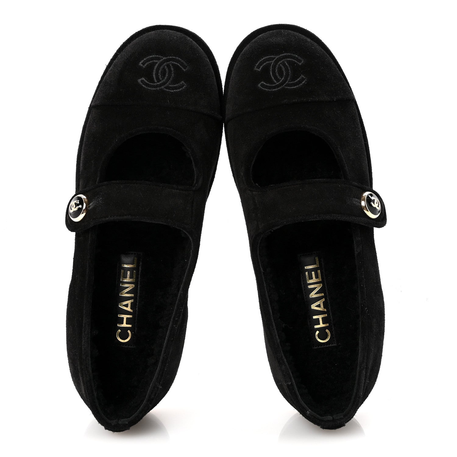 Suede Cap Toe CC Mary Jane Flats 37 Black