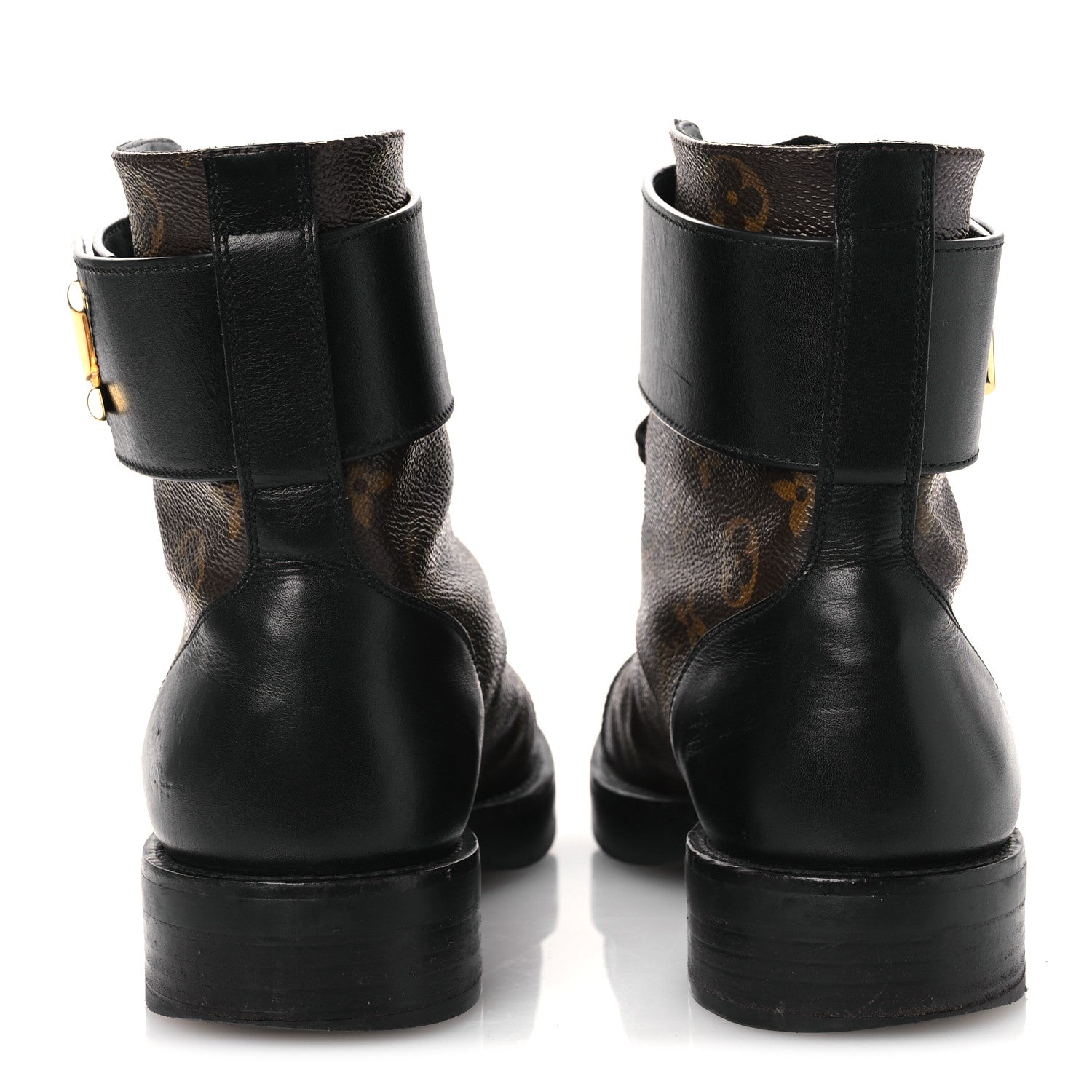 Calfskin Monogram Wonderland Flat Ranger Boots 36.5 Black