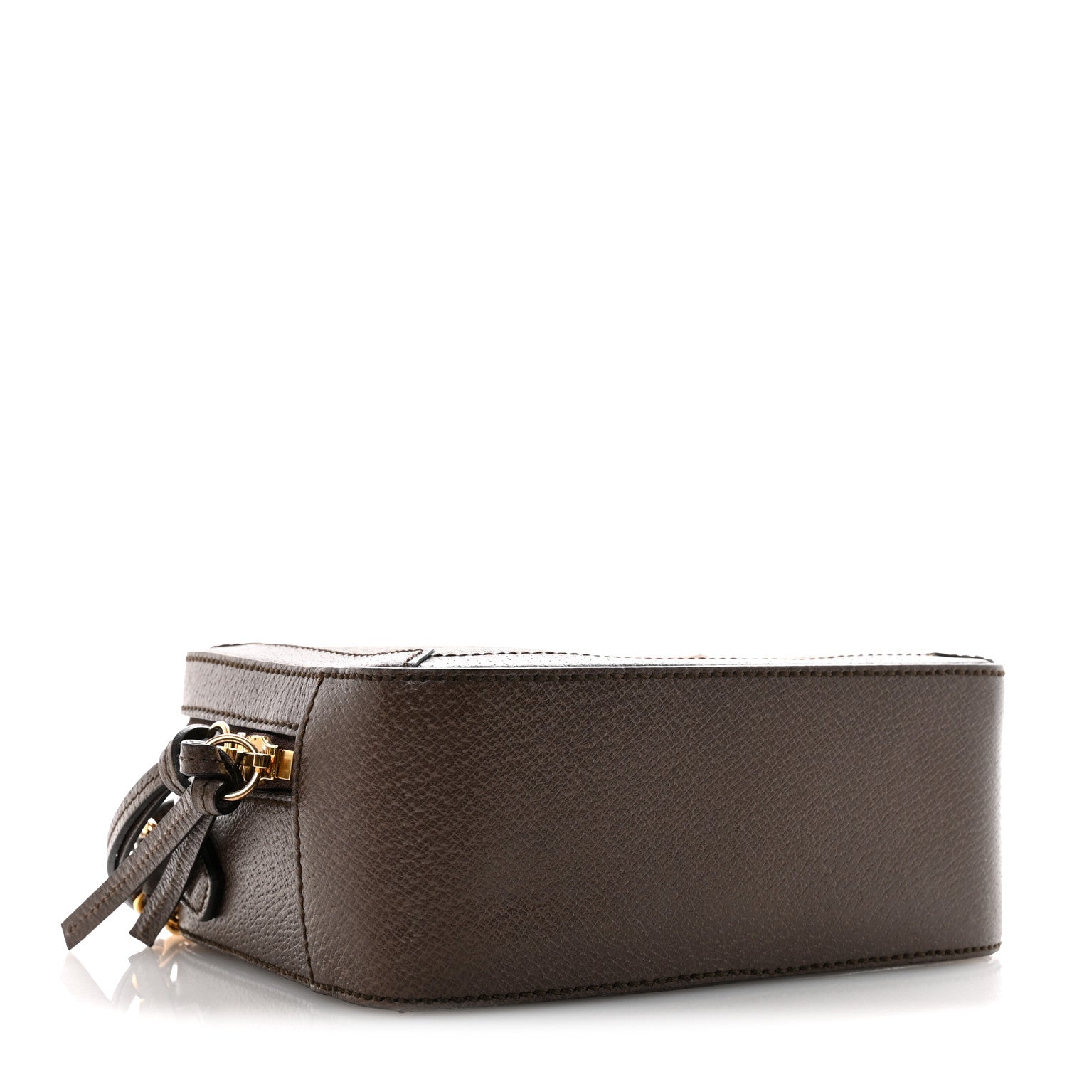 GG Supreme Monogram Mini Ophidia Top Handle Shoulder Bag Brown