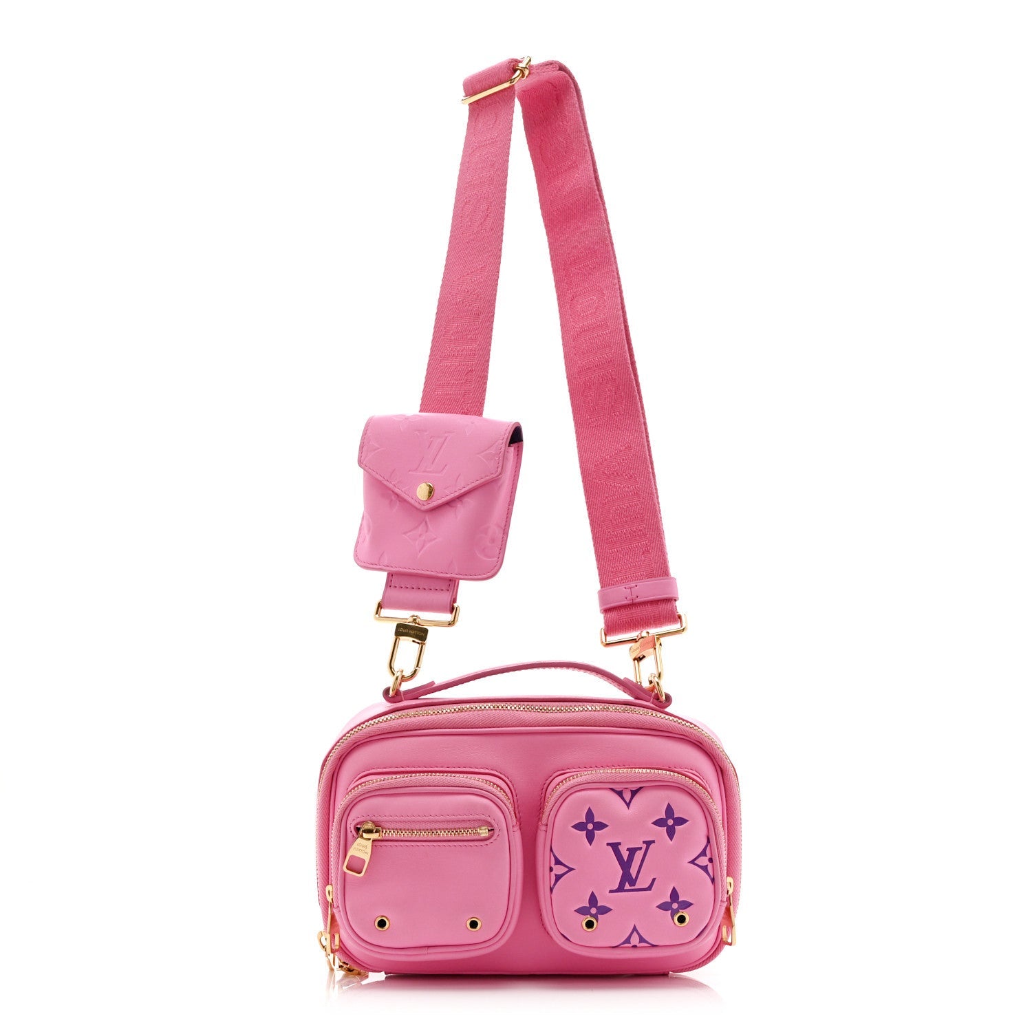 Calfskin Embossed Monogram Vuittamins Utility Crossbody Rose Violet