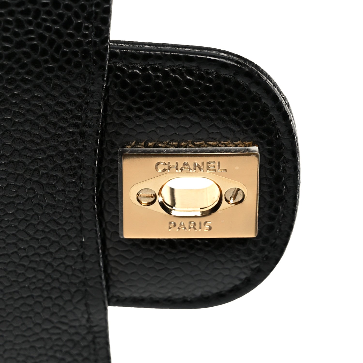Caviar Quilted Medium Double Flap Black
