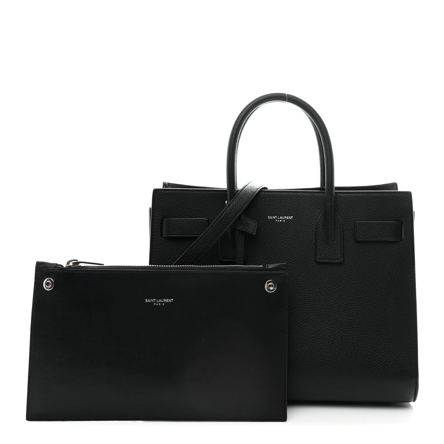 Grained Calfskin Baby Sac De Jour Black