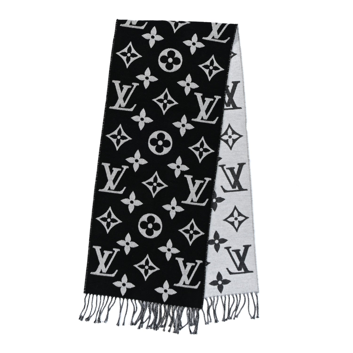 Wool Simply LV Scarf Black