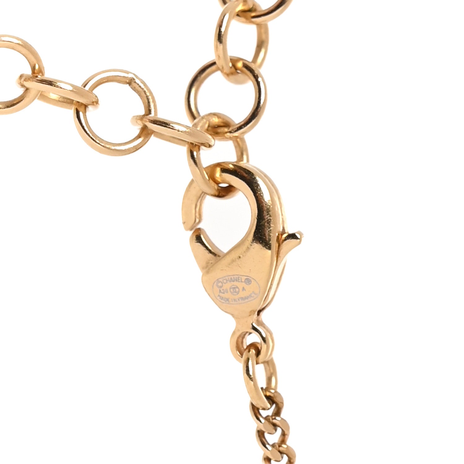 Crystal Pearl Perfume Bottle CC Necklace Gold Black