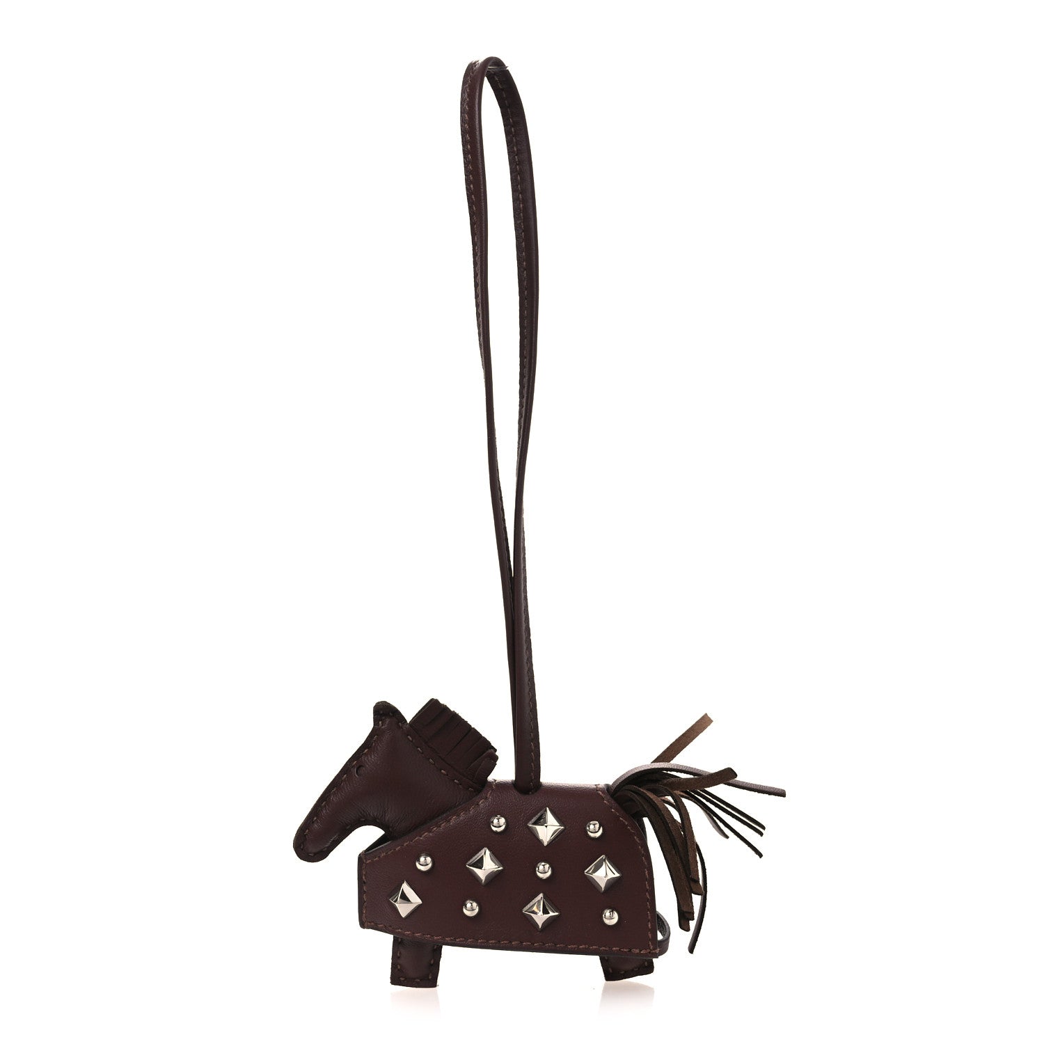 Milo Lambskin Studded Grigri Rodeo Robeo Rock Horse Bag Charm PM Terre