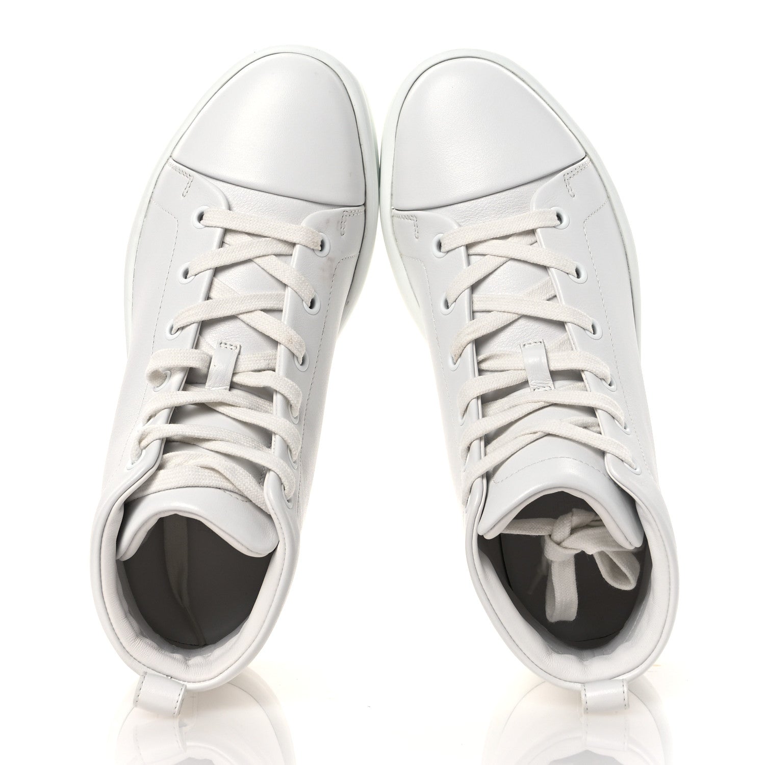 Calfskin Womens Happiness High Top Sneakers 36.5 White