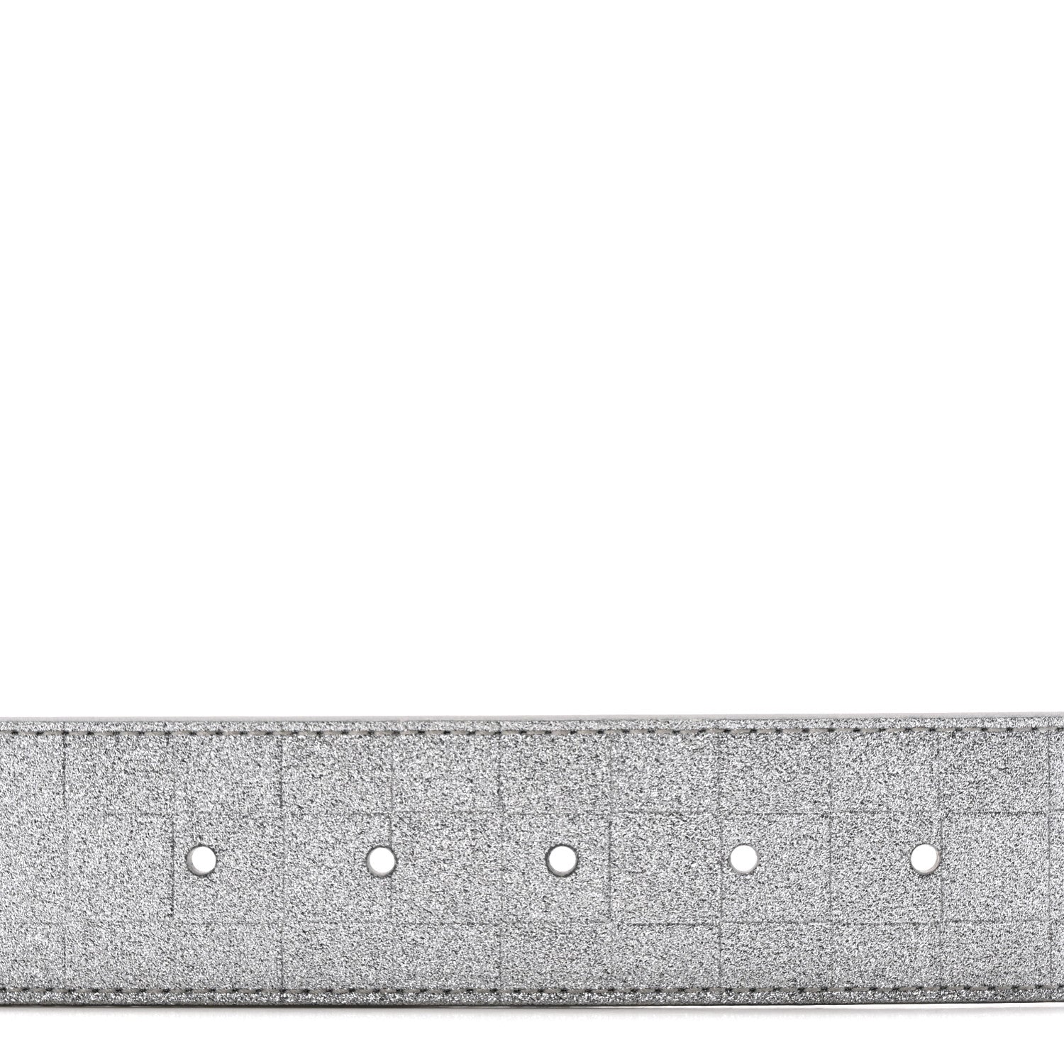 Damier Glitter Calfskin 40mm LV Pyramide Belt 110 44 Silver