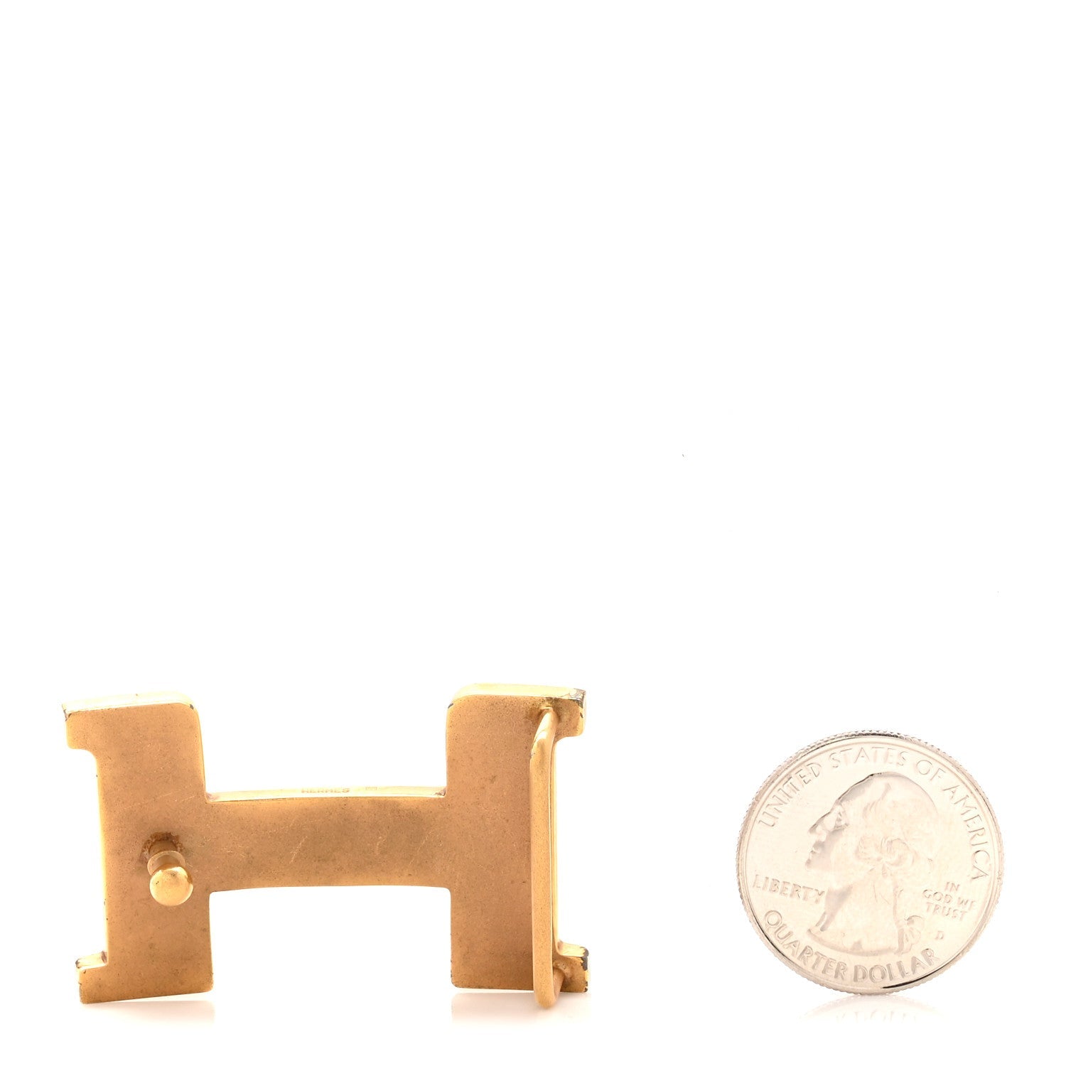 Polished 24mm H Belt Buckle Gold