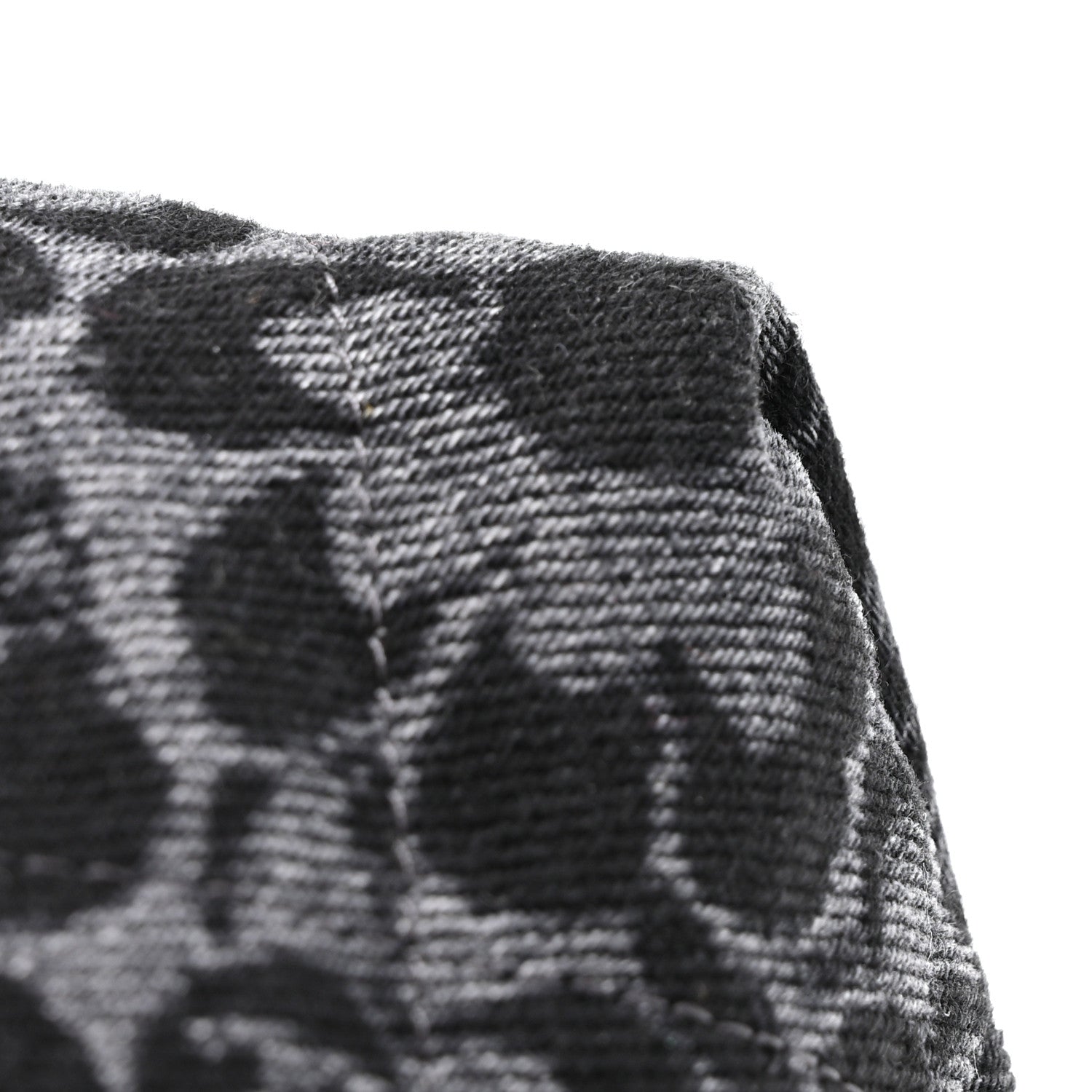 Denim Quilted Floral Print Small Chanel 22 Black