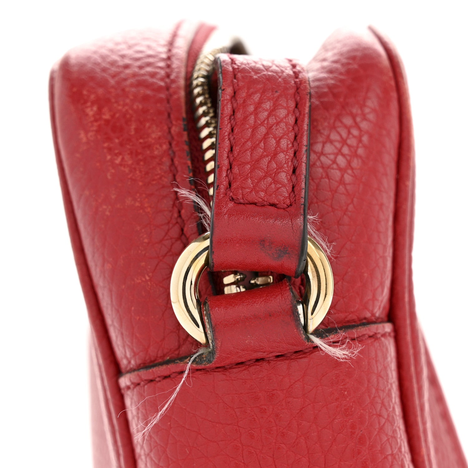 Pebbled Calfskin Small Soho Disco Bag Tabasco Red