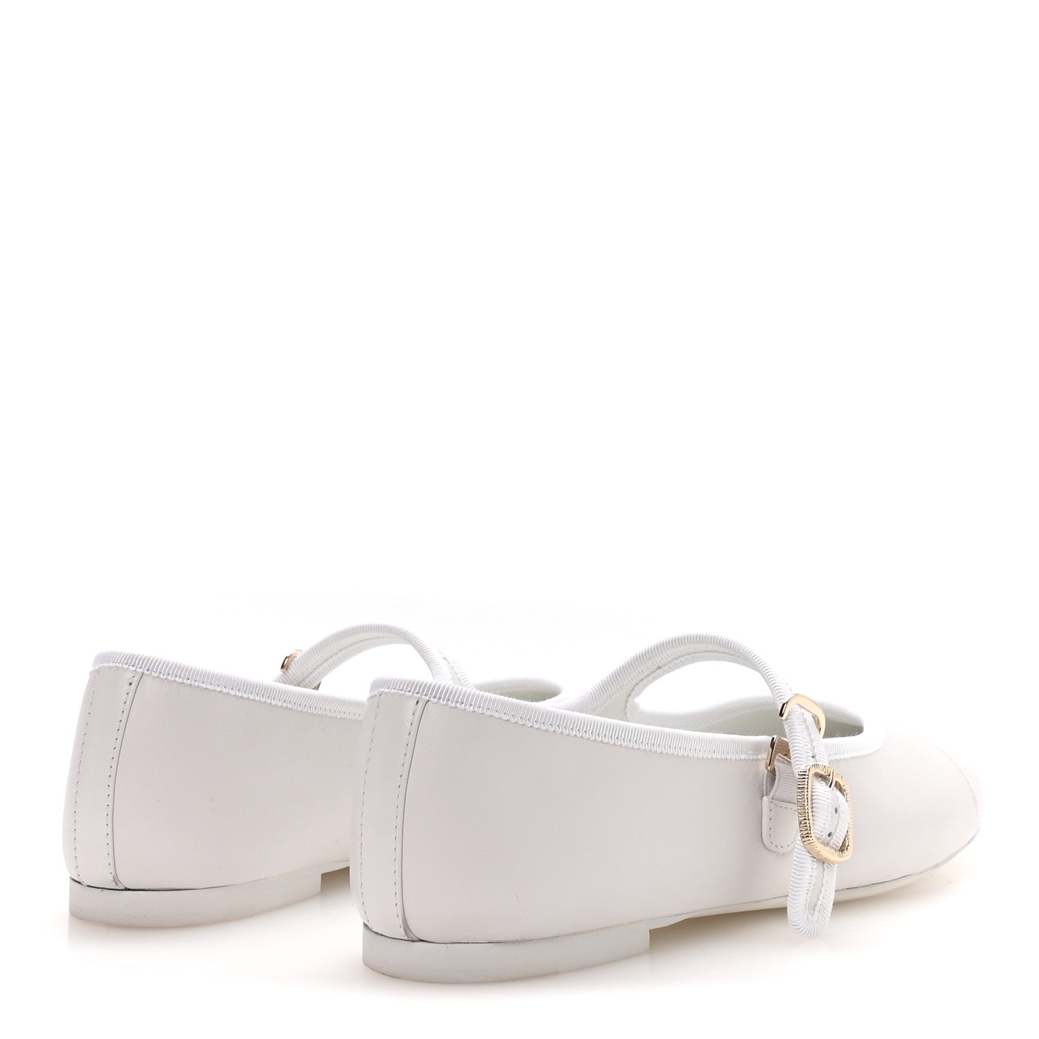 Lambskin Mary Jane Flats 40.5 White