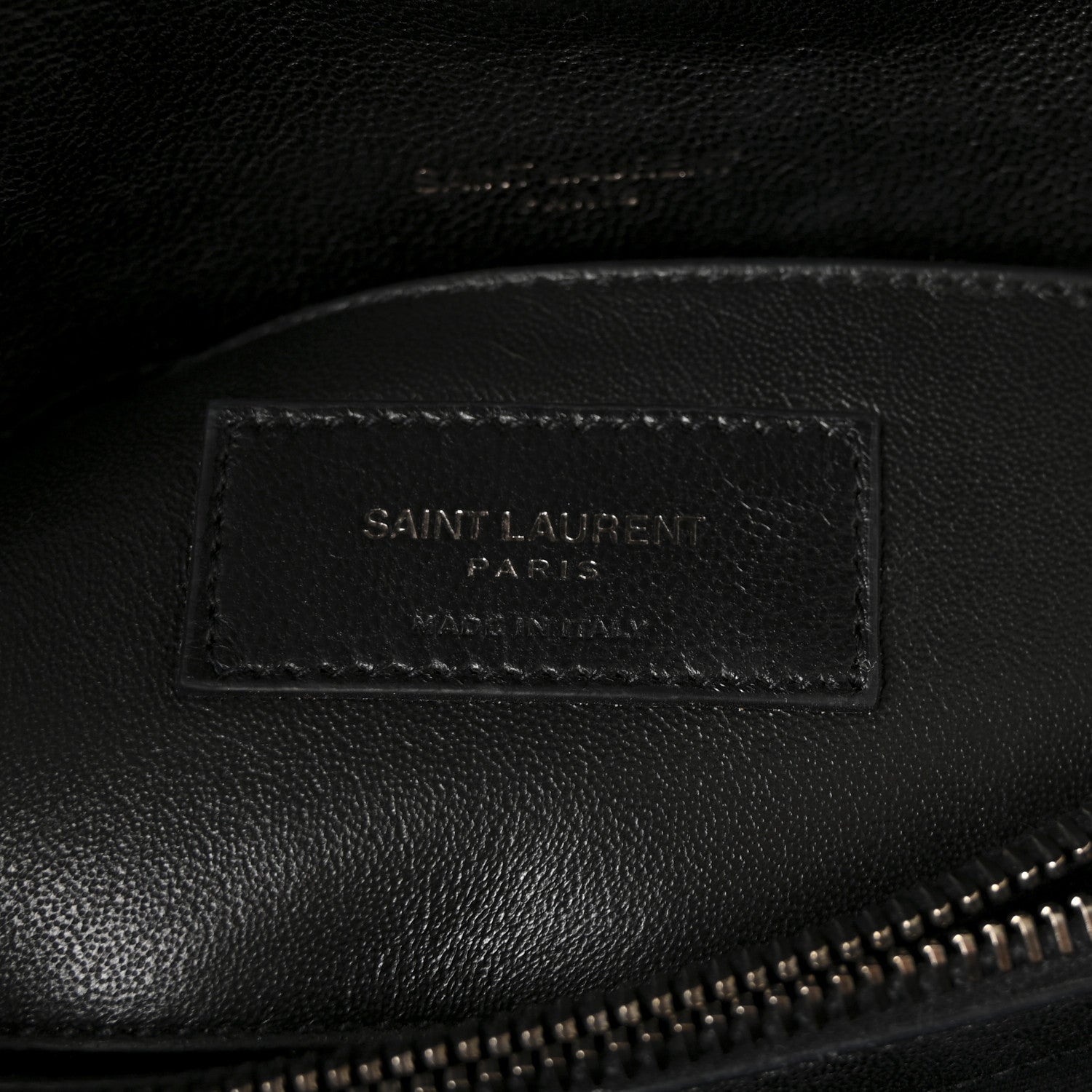 Sheepskin Matelasse Chevron Monogram Medium College Bag Black