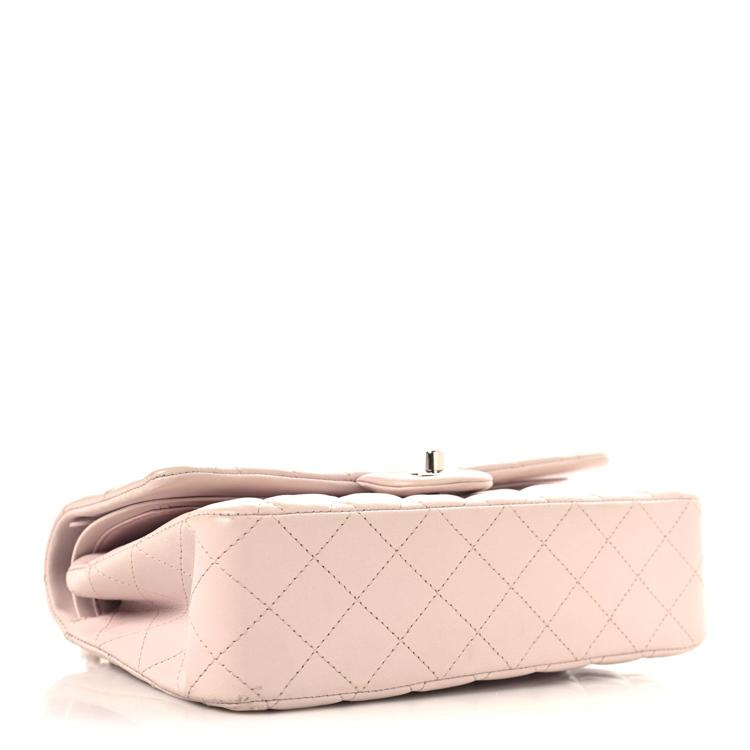 Lambskin Quilted Medium Double Flap Light Pink