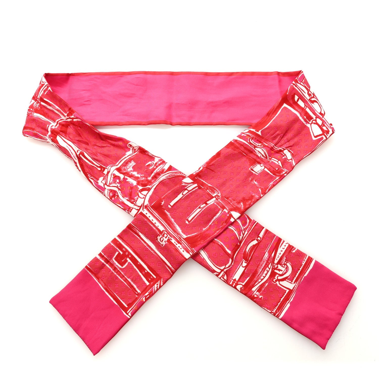Silk Monogram Trunks Bandeau Fuchsia