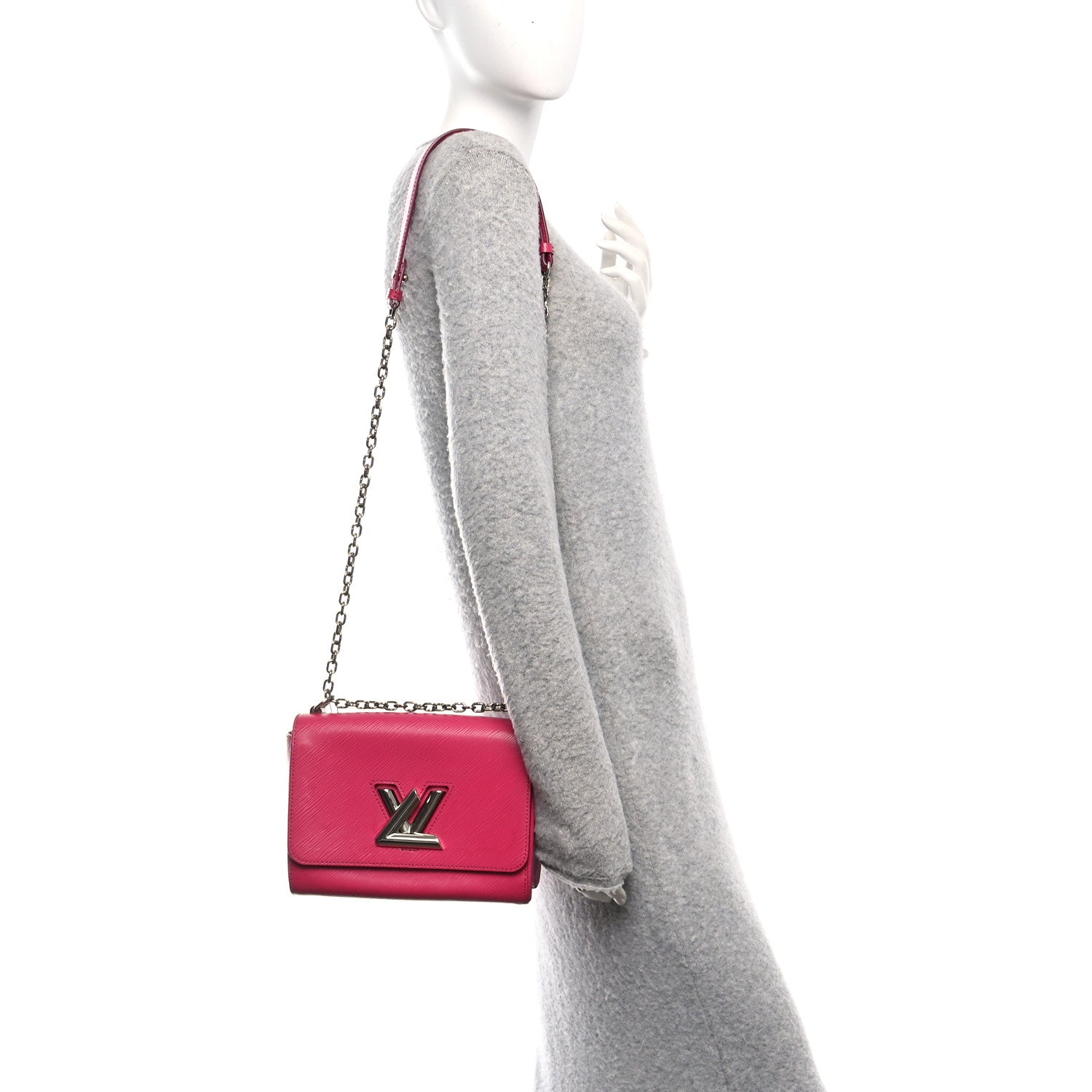Epi Twist Shoulder Bag MM Hot Pink