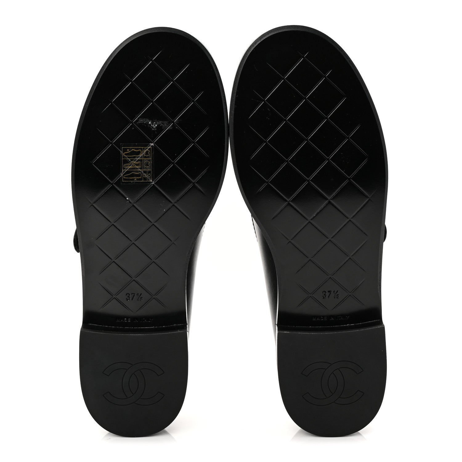 Calfskin CC Turnlock Moccasin Loafers 37.5 Black