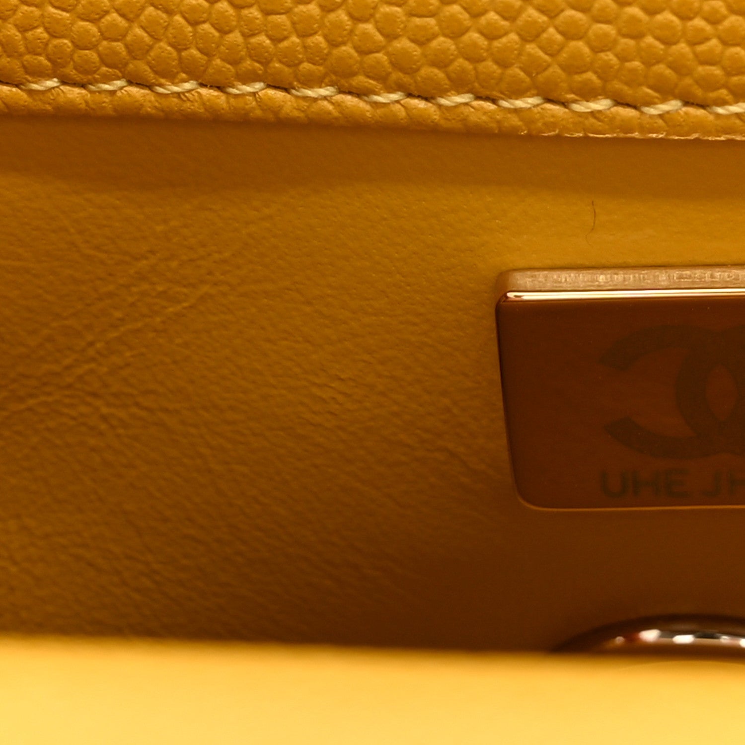 Caviar Quilted Extra Mini Coco Handle Flap Yellow