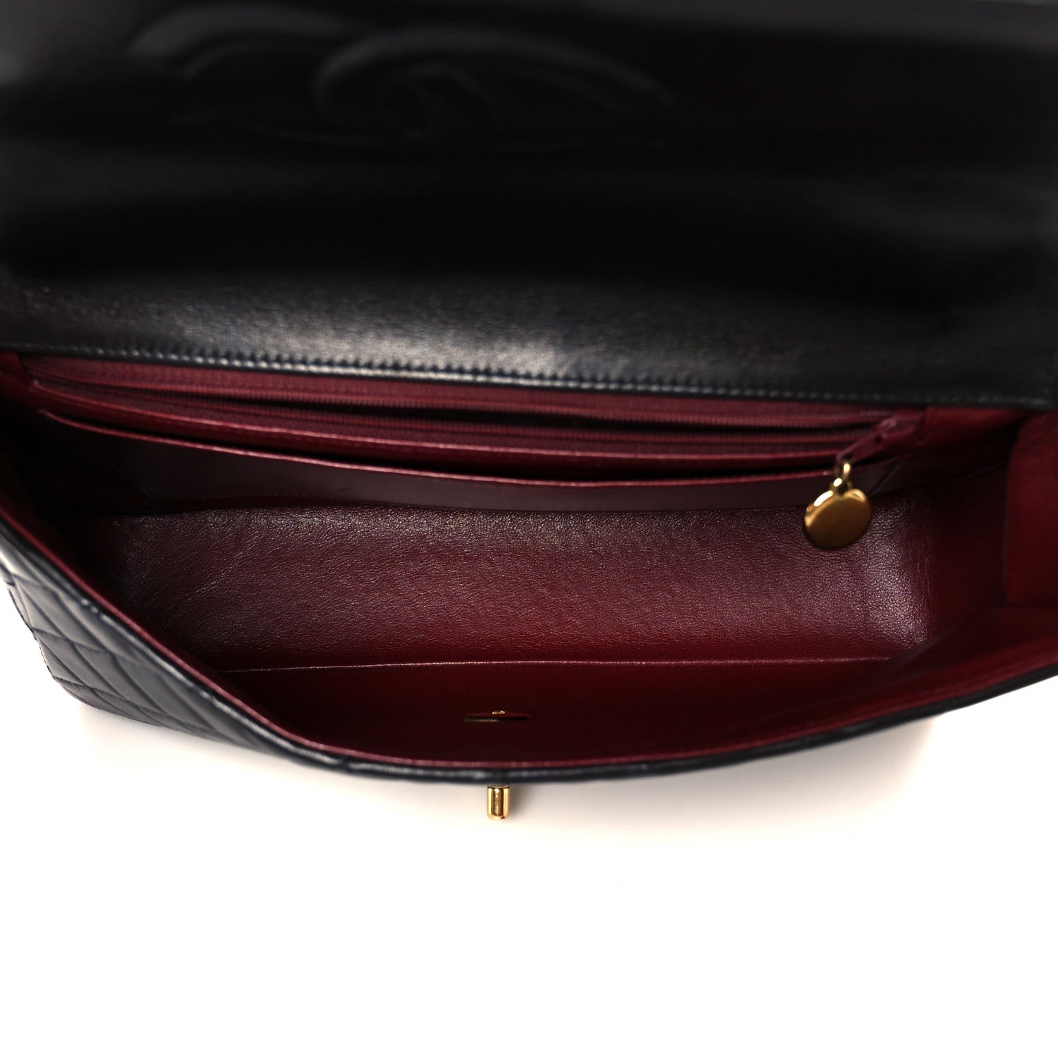 Lambskin Quilted Medium Rectangular Kelly Flap Bag Black