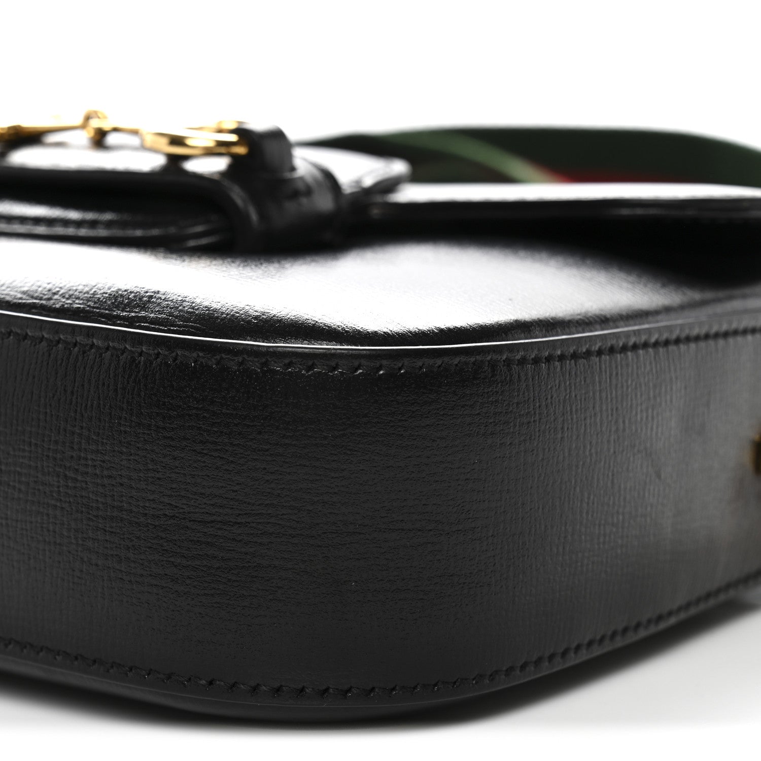 Azalea Calfskin Web Mini Horsebit 1955 Shoulder Bag Black