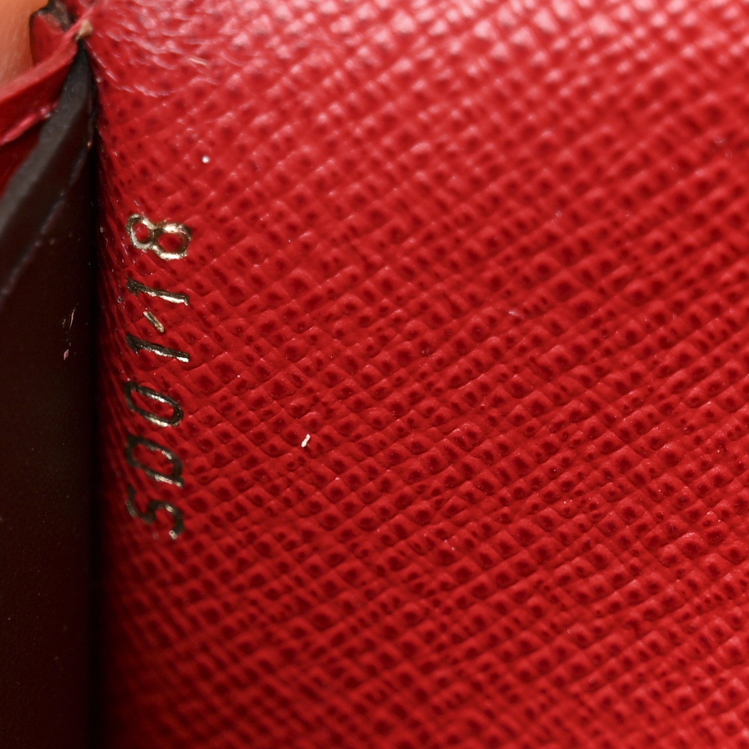 Damier Ebene Emilie Wallet Red