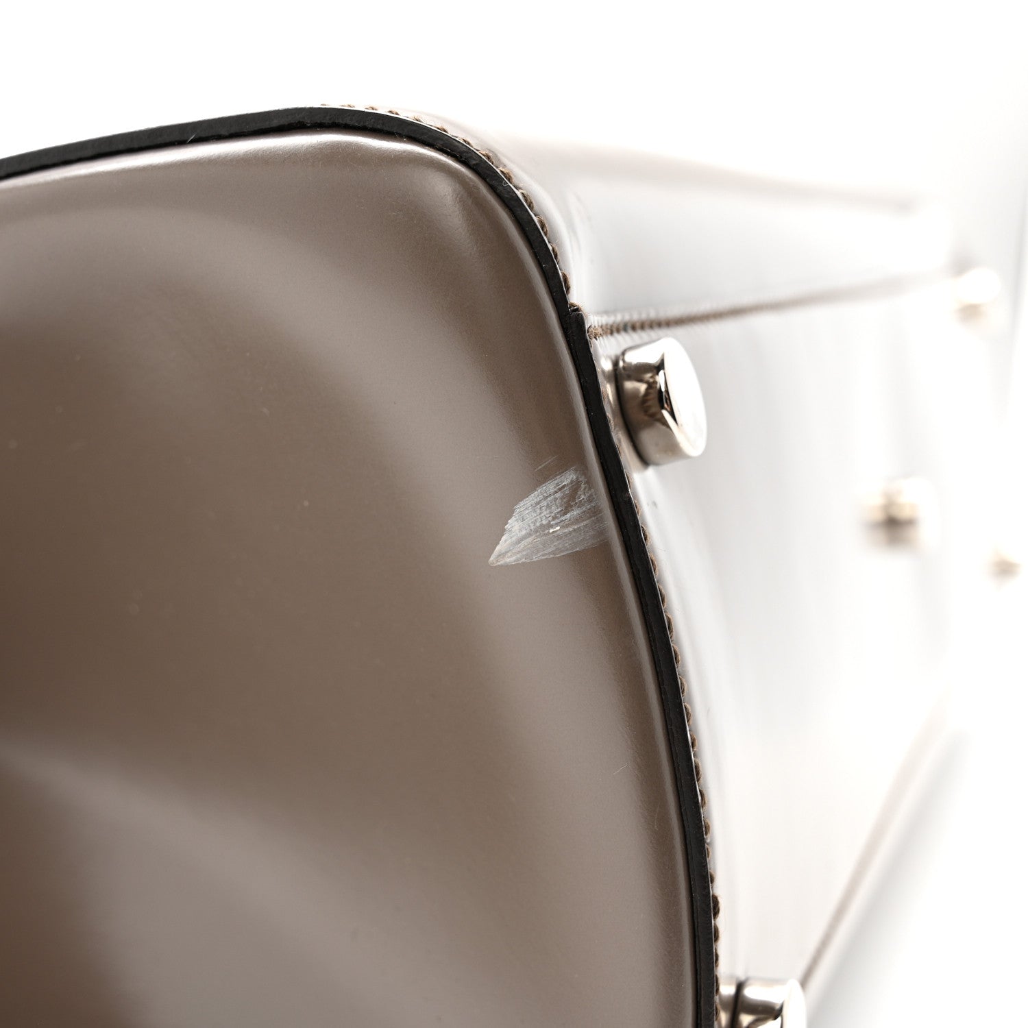 Regent Calfskin Large Lady Lock Flap Top Handle Bag Grey