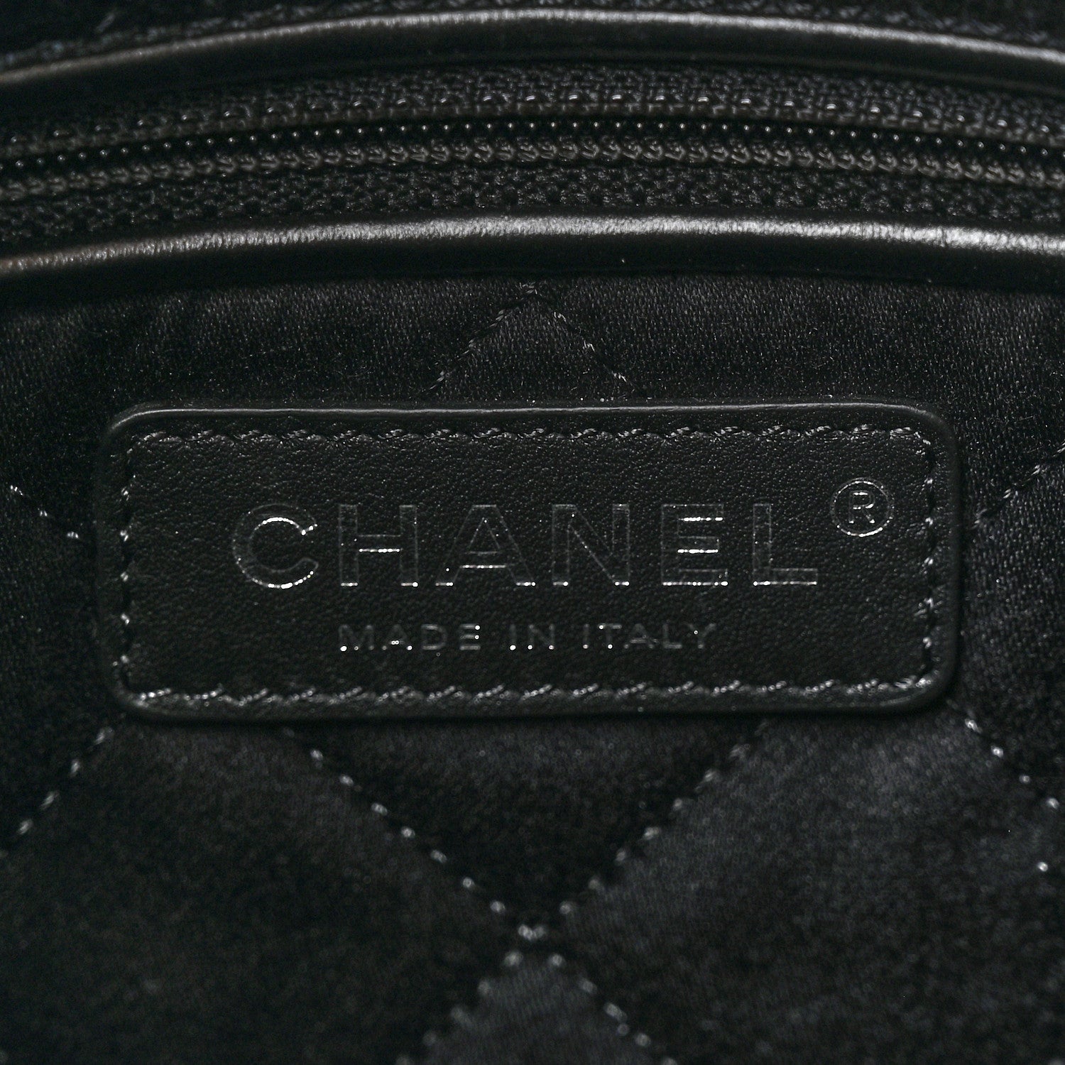 Shiny Calfskin Quilted Chanel 22 Backpack Black