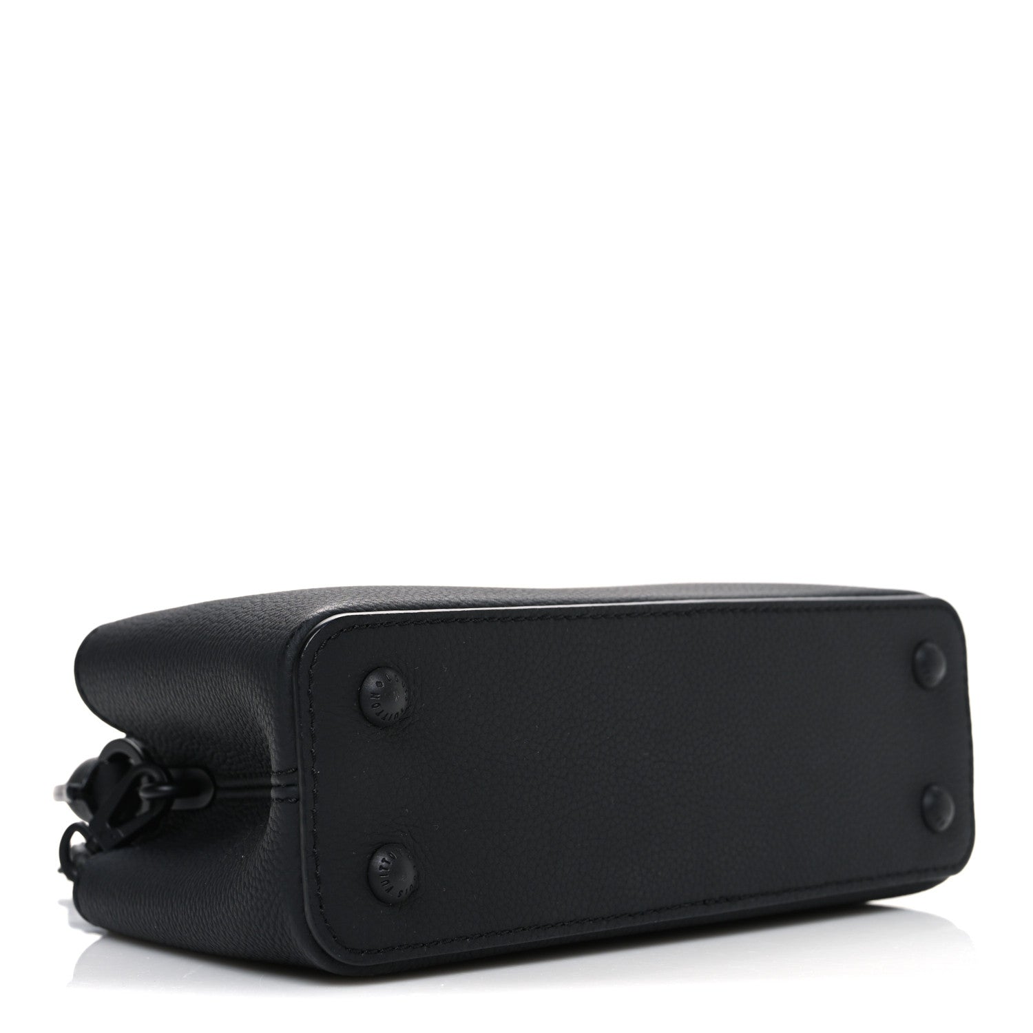 Matte Taurillon Capucines East West Mini All Black