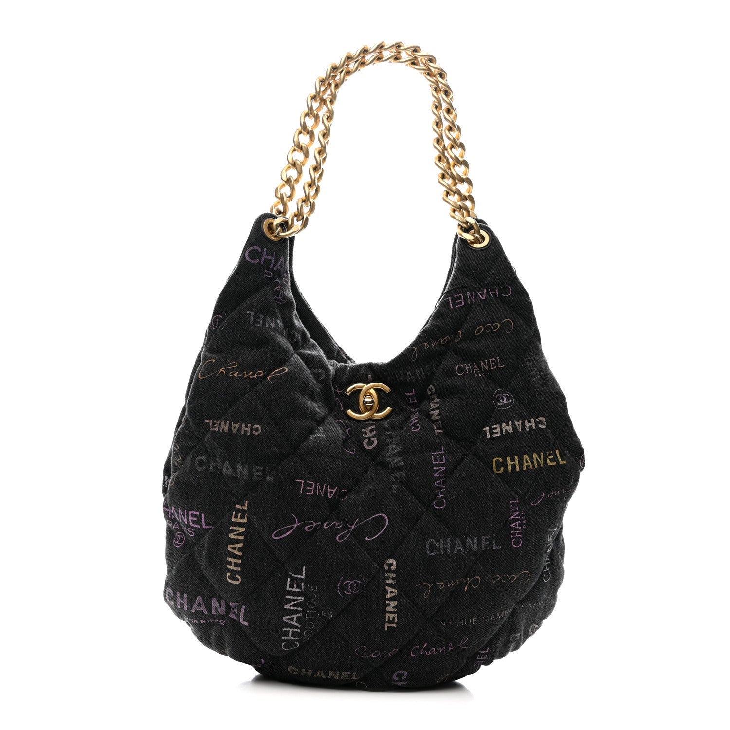Denim Quilted Denim Mood Hobo Black Multicolor