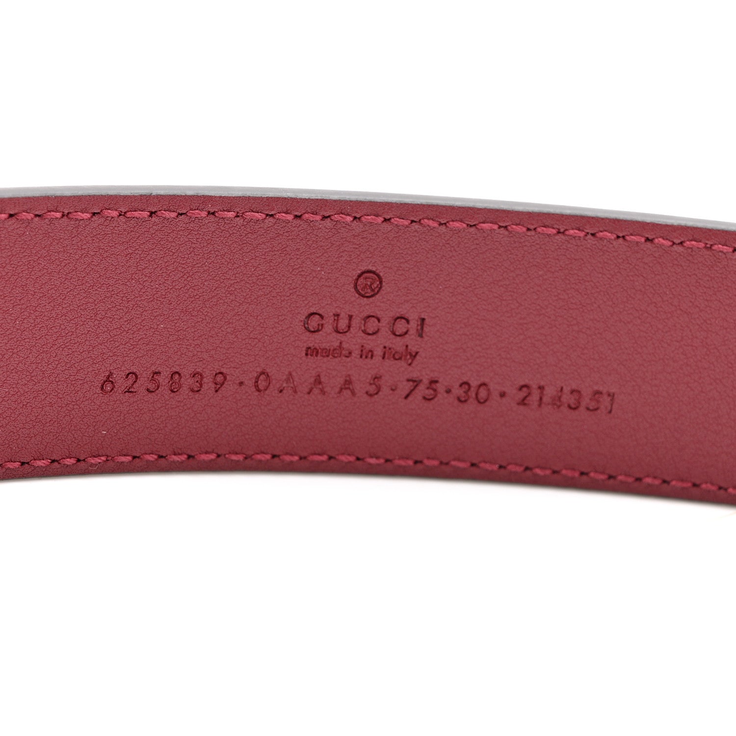 Plutone Calfskin Double G 30mm Belt 75 30 Rosso Ancora