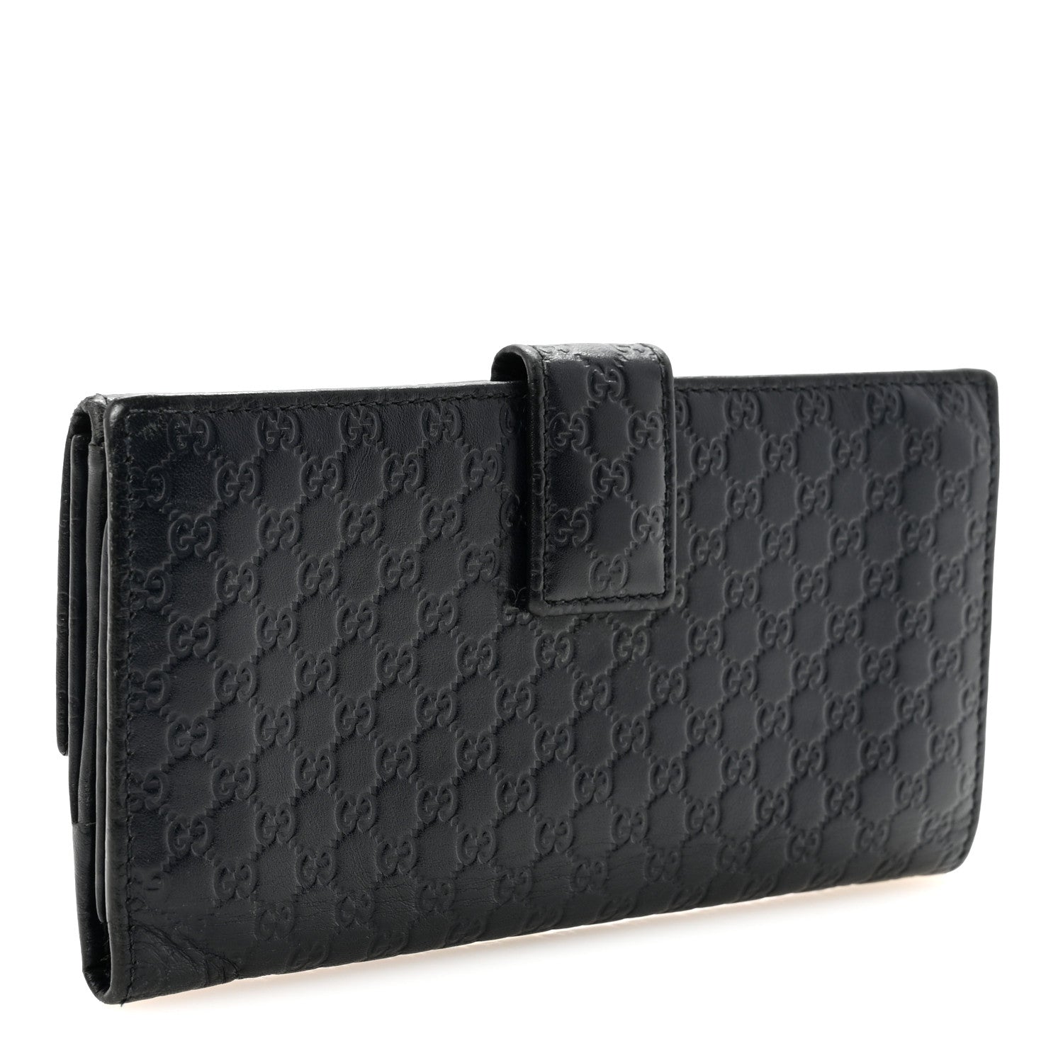 Microguccissima Continental Flap Wallet Navy
