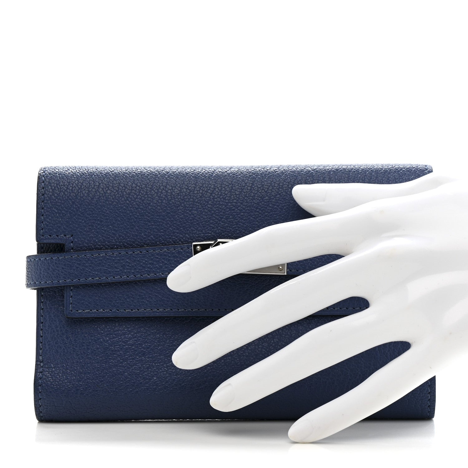 Chevre Mysore Medium Kelly Wallet Bleu Agate