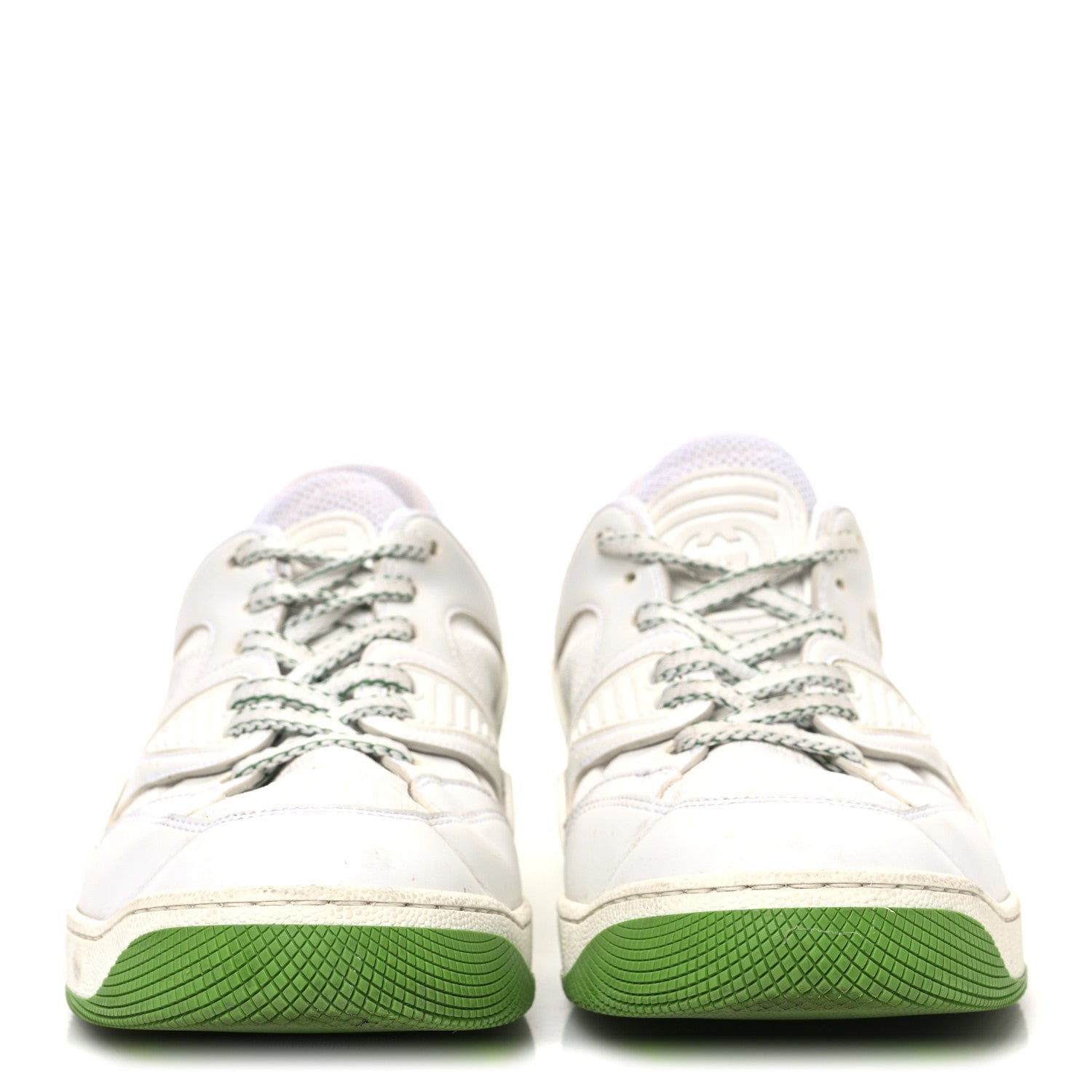 Demetra GG Supreme Monogram Womens Basket Low Top Sneakers 38.5 Great White Green