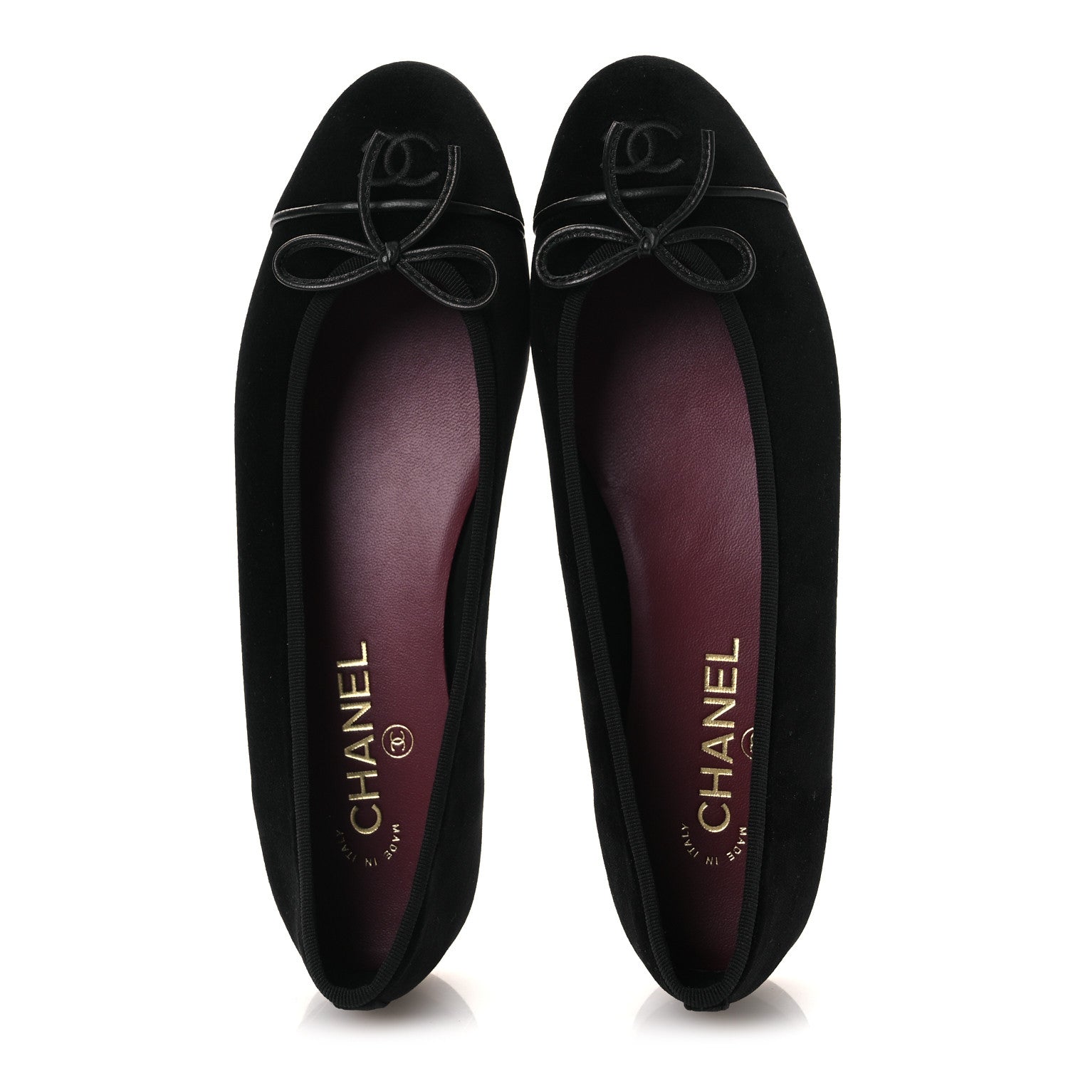 Velvet Cap Toe Ballerina Flats 40 Black