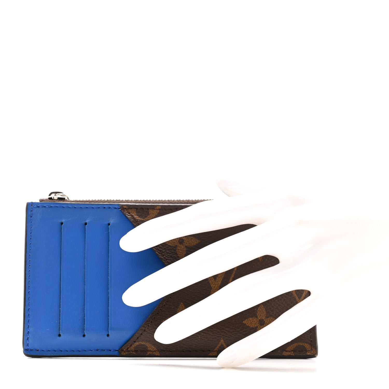 Monogram Calfskin Coin Card Holder Indigo Blue