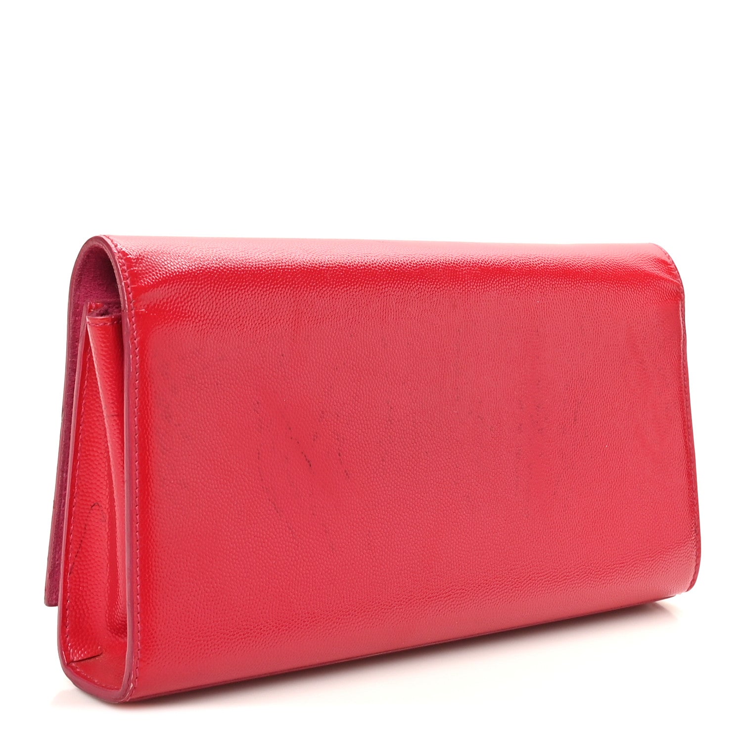 Patent Grain De Poudre Classic Monogram Cassandre Clutch Fuchsia