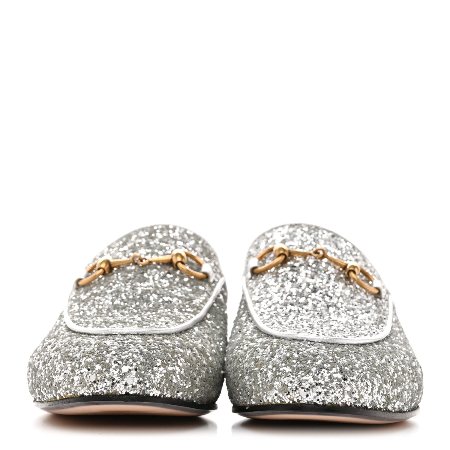 Glitter Womens Princetown Slippers 36 Silver