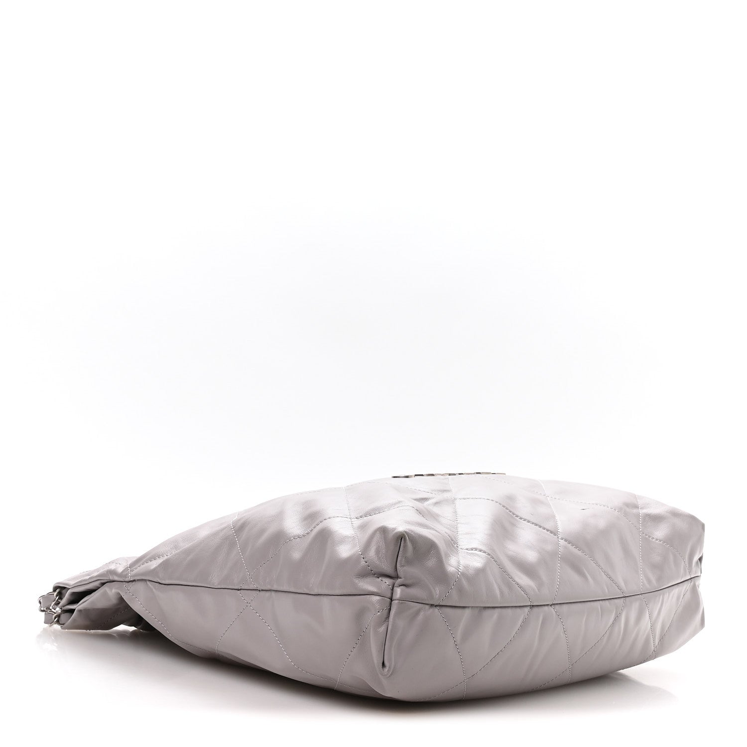 Shiny Calfskin Quilted Chanel 22 Grey