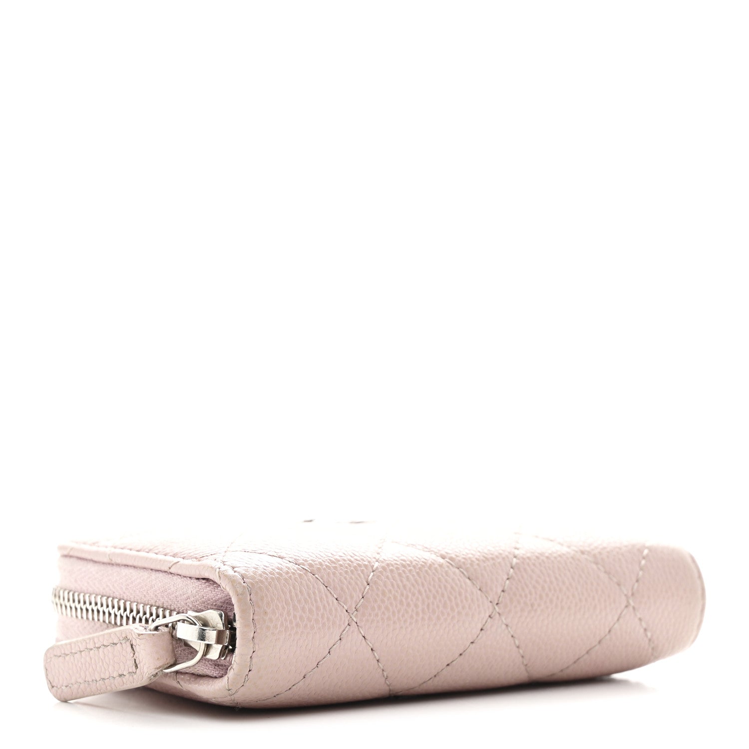 Caviar Quilted Zip Coin Purse Light Pink