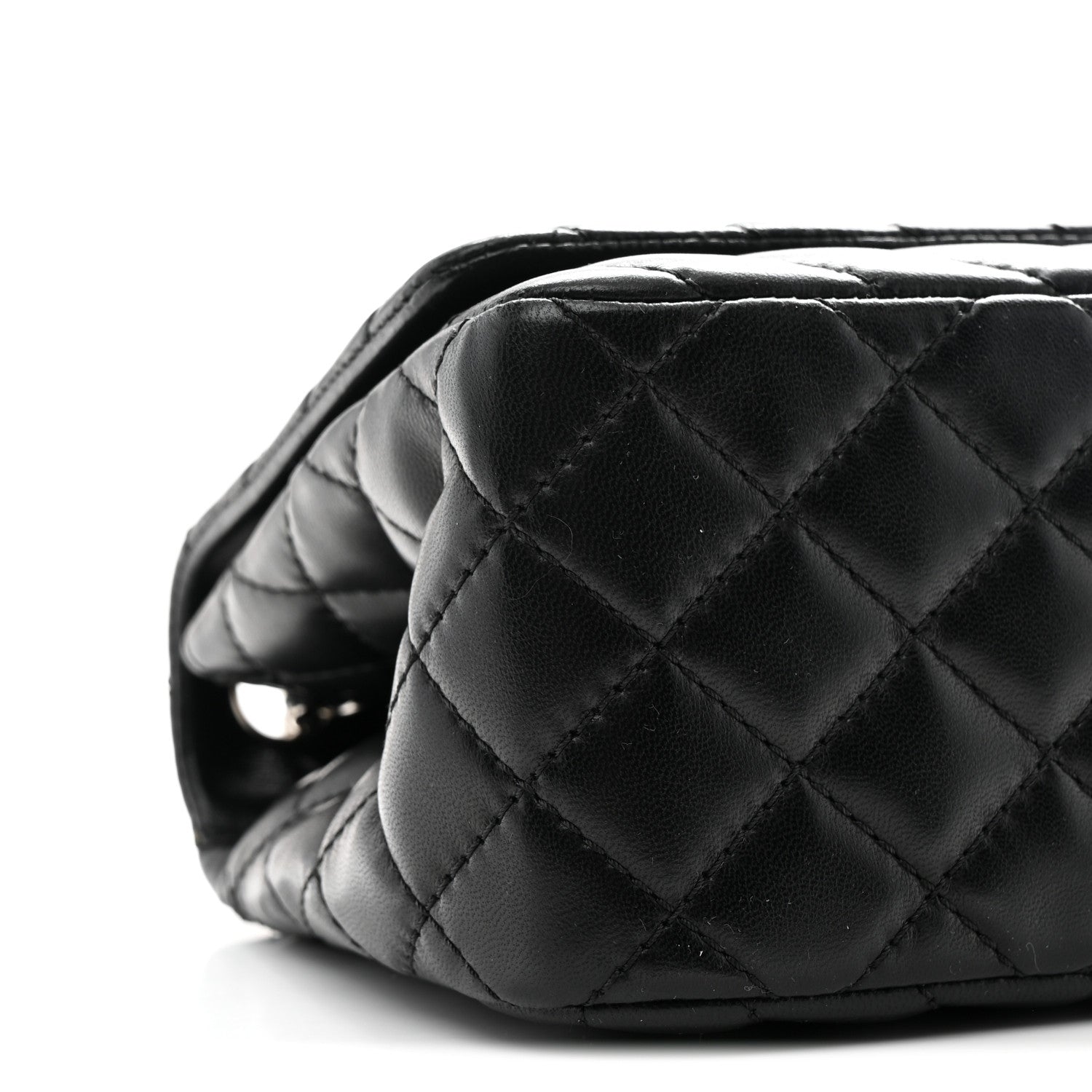 Lambskin Surpique Chevron Medium Single Flap Black