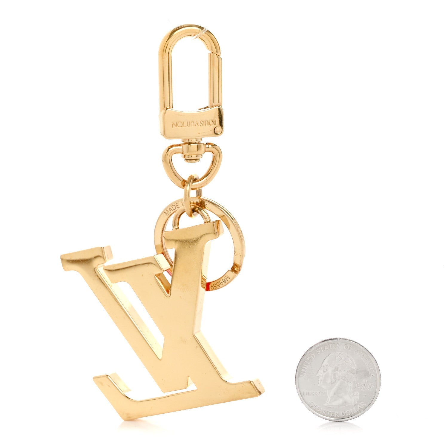 Metal LV Glass Bag Charm Key Holder Rouge Rose