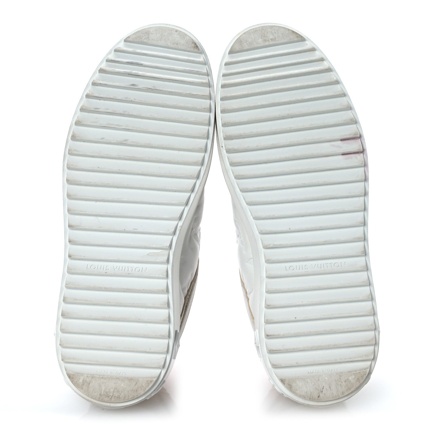Monogram Embossed Calfskin Damier Azur Time Out Sneakers 36 Rose Clair Pink