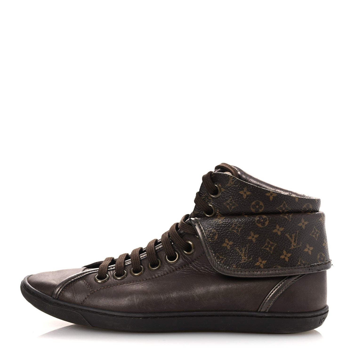 Calfskin Monogram Brea Sneaker 34.5 Brown